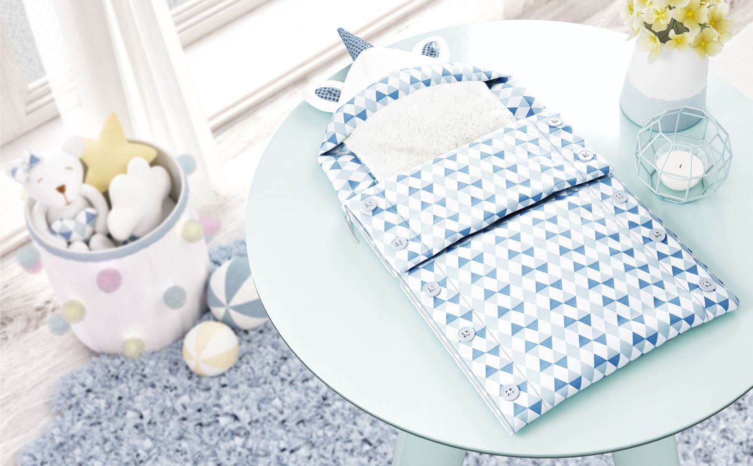 Porta Bebê com Capuz Amiguinhas Unicórnio