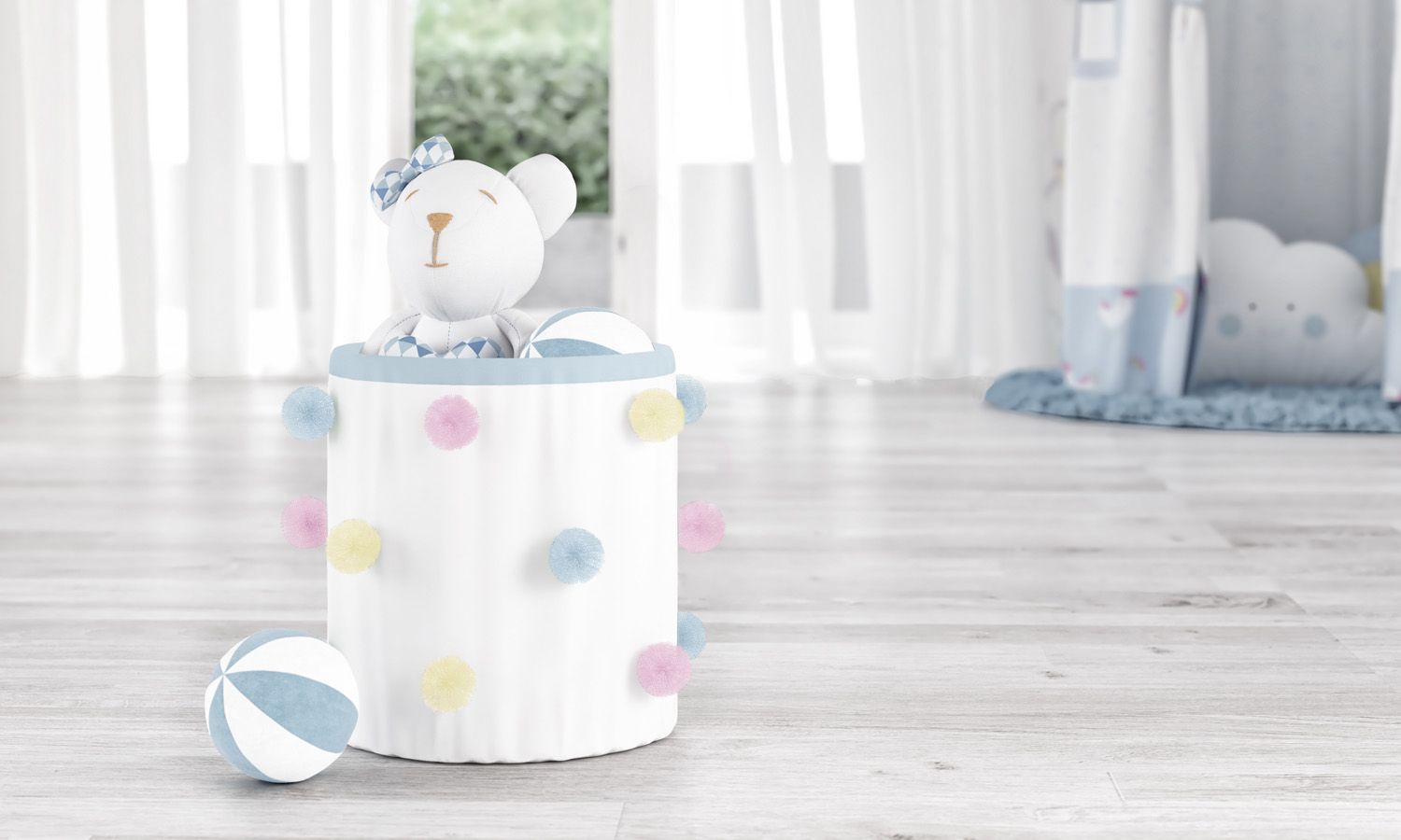 Cesto Organizador para Brinquedos Pompom 35cm