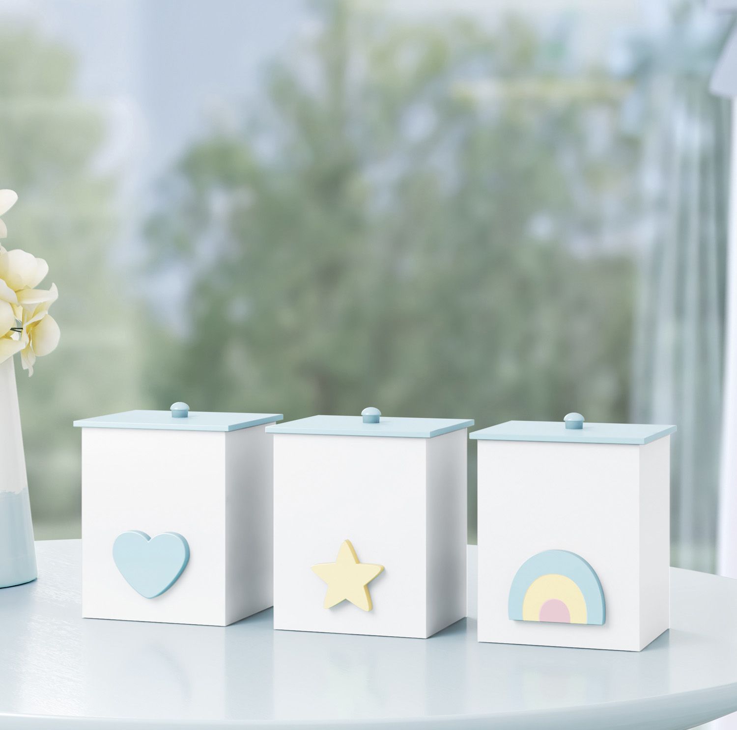 Jogo de Potes Arco-íris, Estrela e Coração