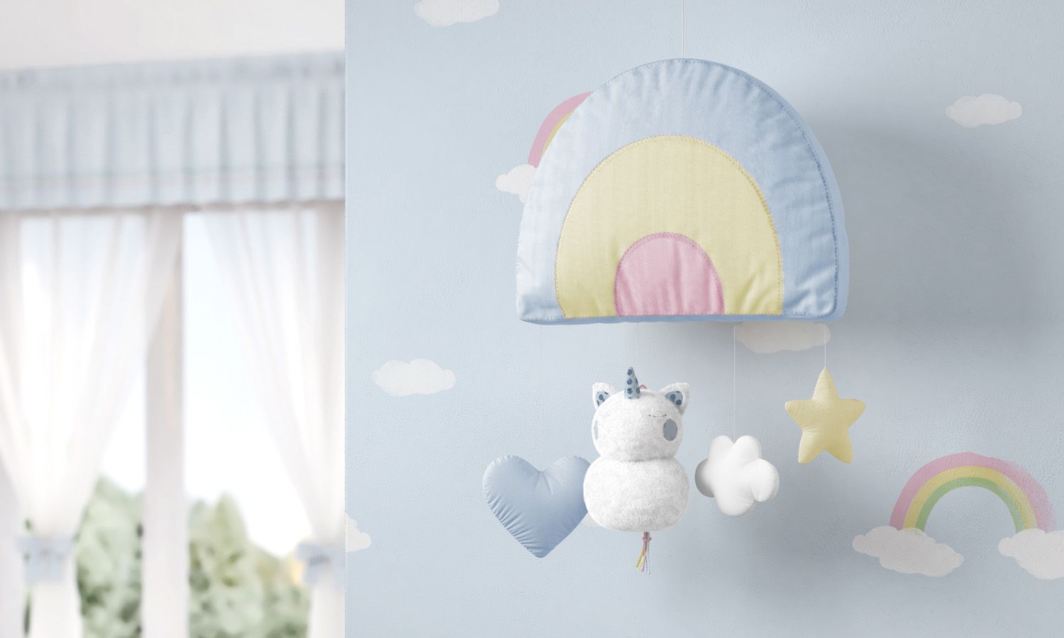 Móbile Arco-Íris Amiguinhas Unicórnio