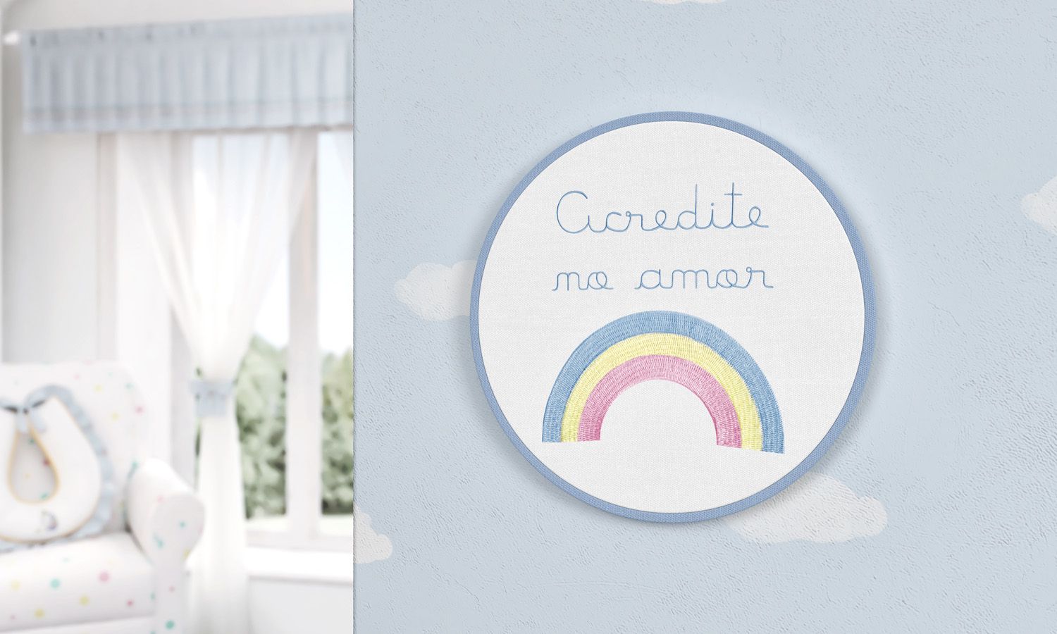 Quadro Bastidor Arco-Íris 24cm