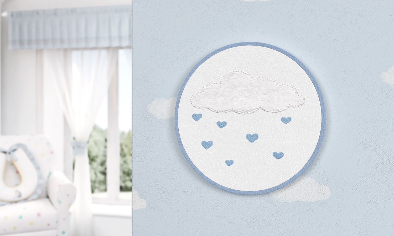 Quadro Bastidor Chuva de Amor 16cm