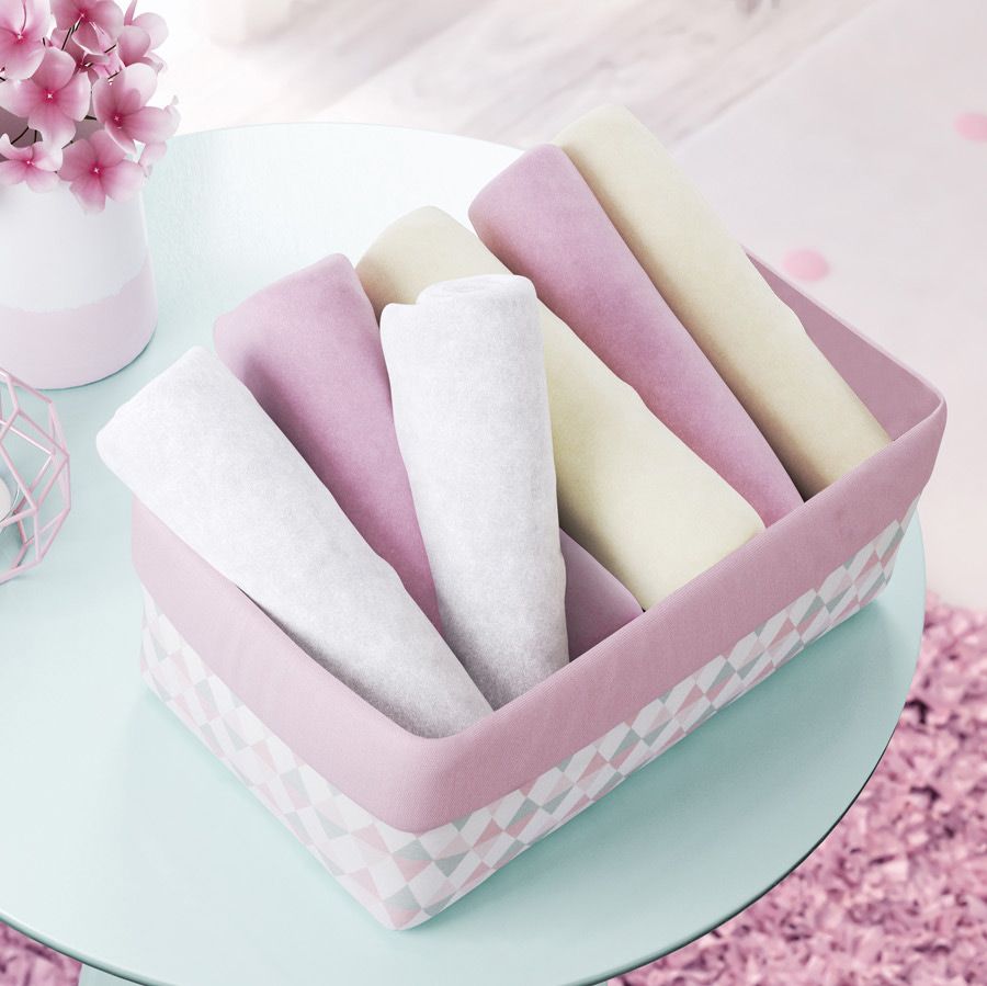 Cesto Organizador Estampa Triângulo e Rosa 36cm