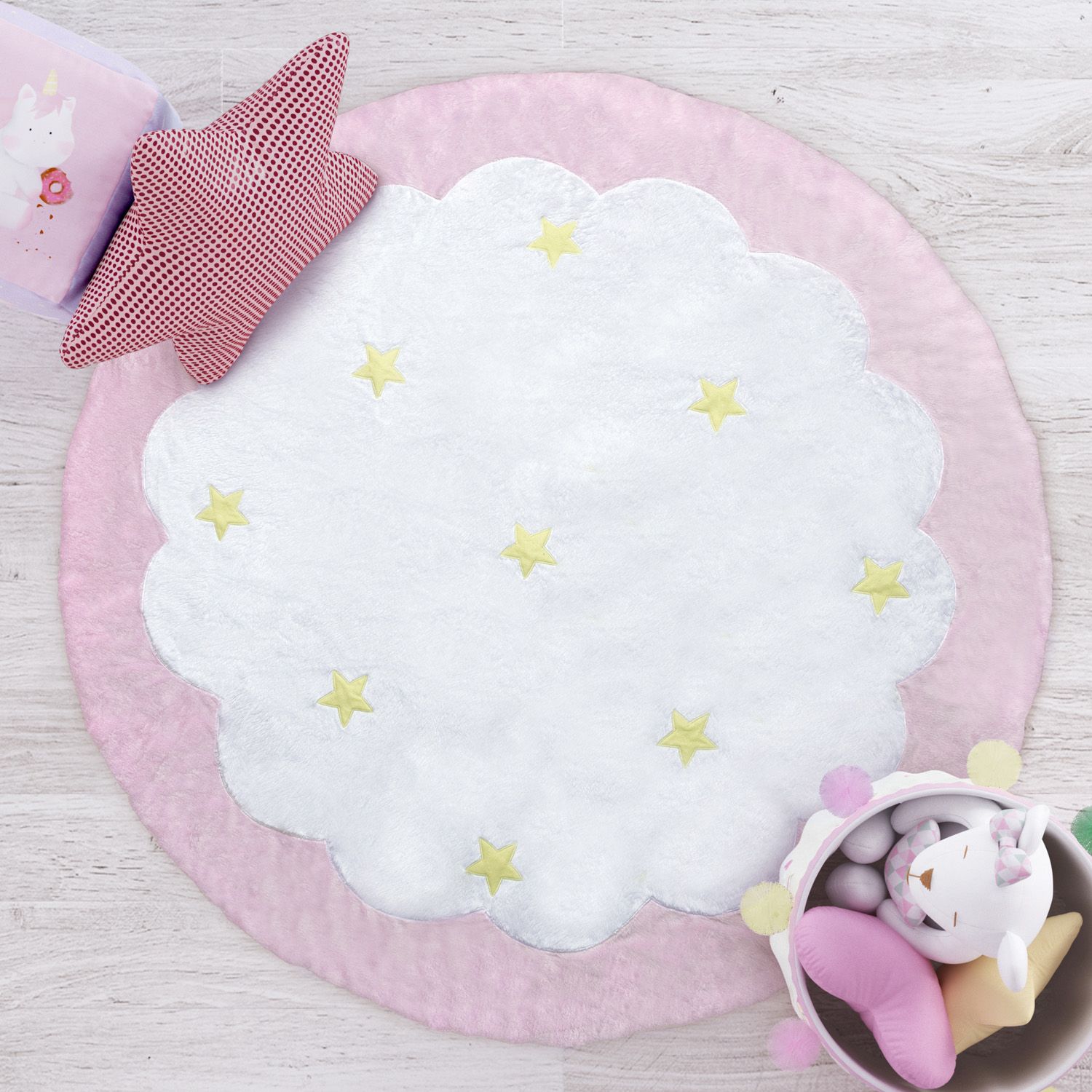 Tapete Redondo Estrelinhas 90cm