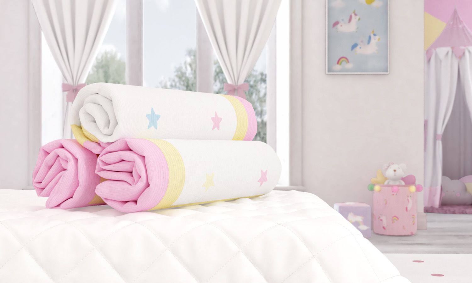 Manta Bebê Tricot Estrelinhas 1m