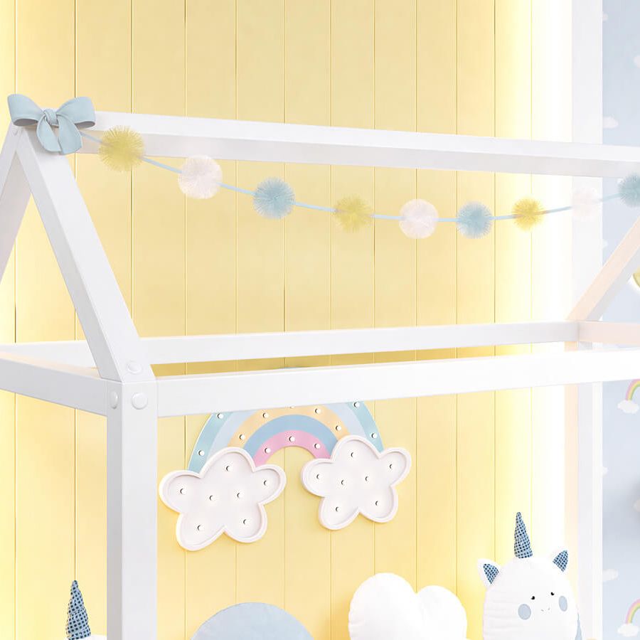 Varal de Cama Bolinhas de Tule Amiguinhas Unicórnio 1,60m