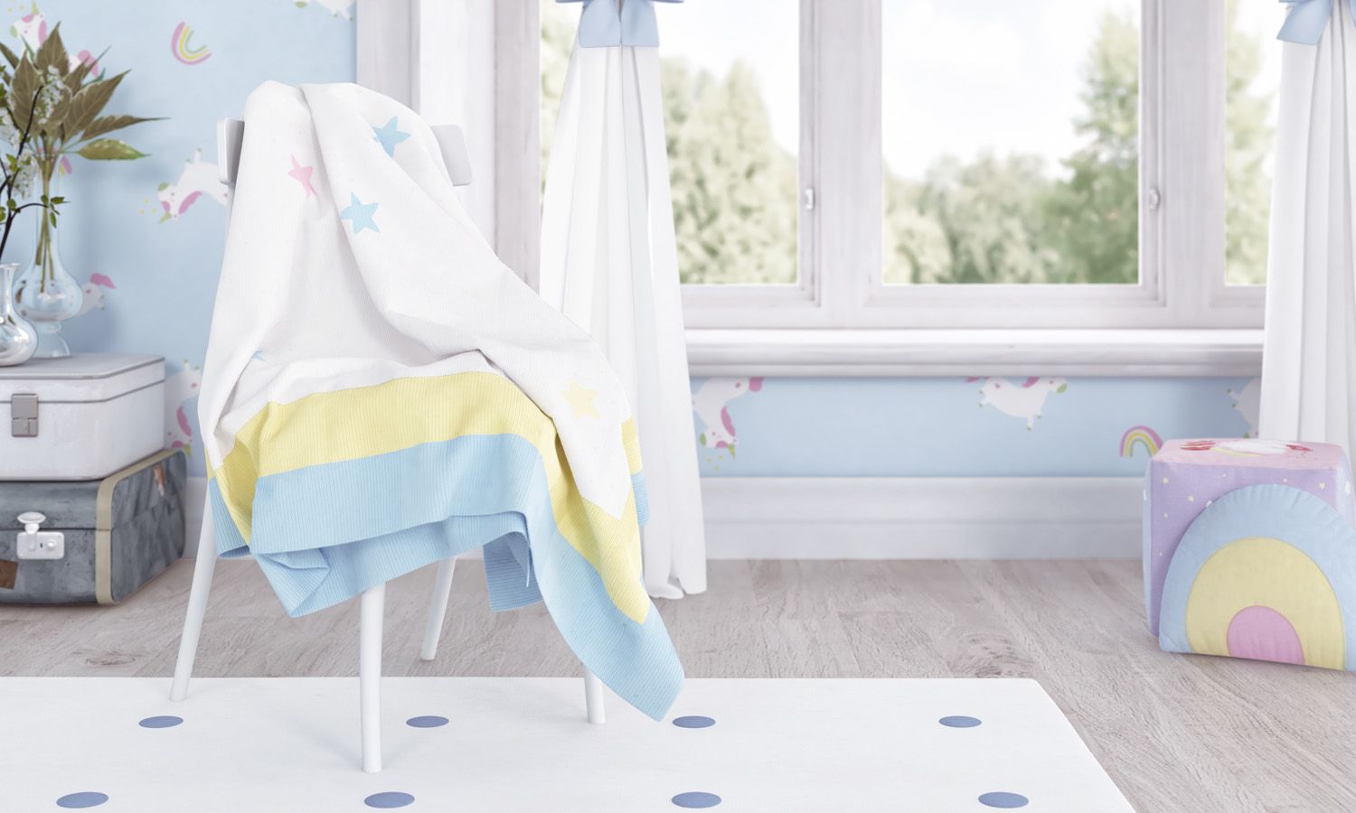 Manta Bebê Tricot Estrelinhas 1m