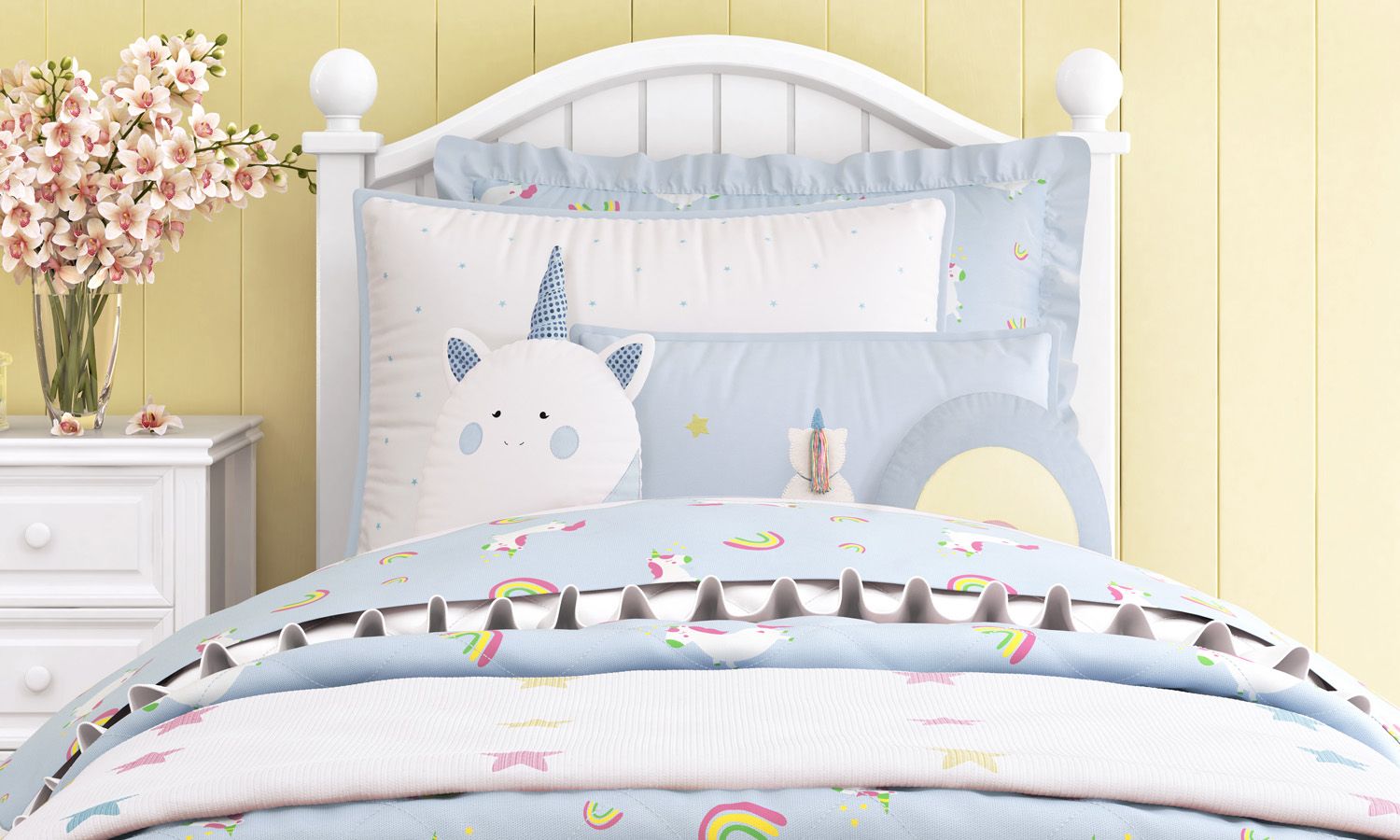 Kit Cama Infantil Solteiro Amiguinhas Unicórnio - imagem 2