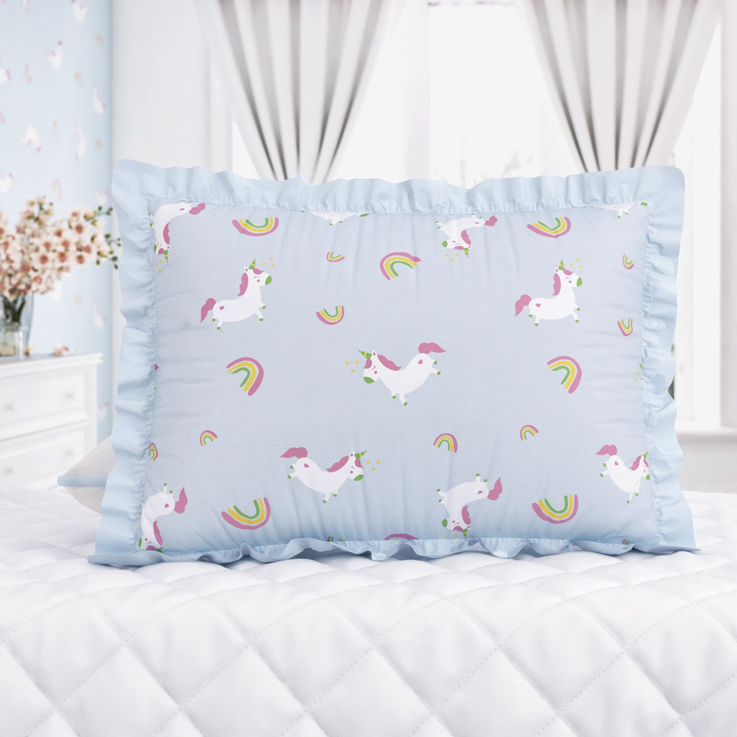 Fronha de Travesseiro Infantil Amiguinhas Unicórnio
