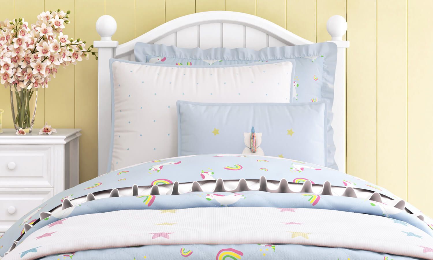 Fronha de Travesseiro Infantil Amiguinhas Unicórnio