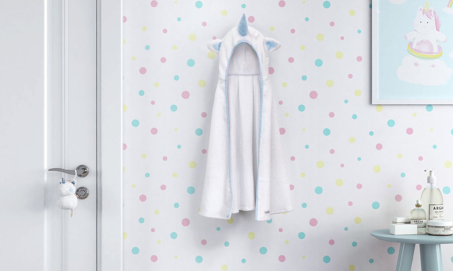 Toalha com Capuz Infantil Amiguinhas Unicórnio 90cm