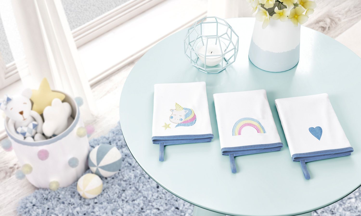 Jogo de Fraldas de Boca Malha Unicórnio