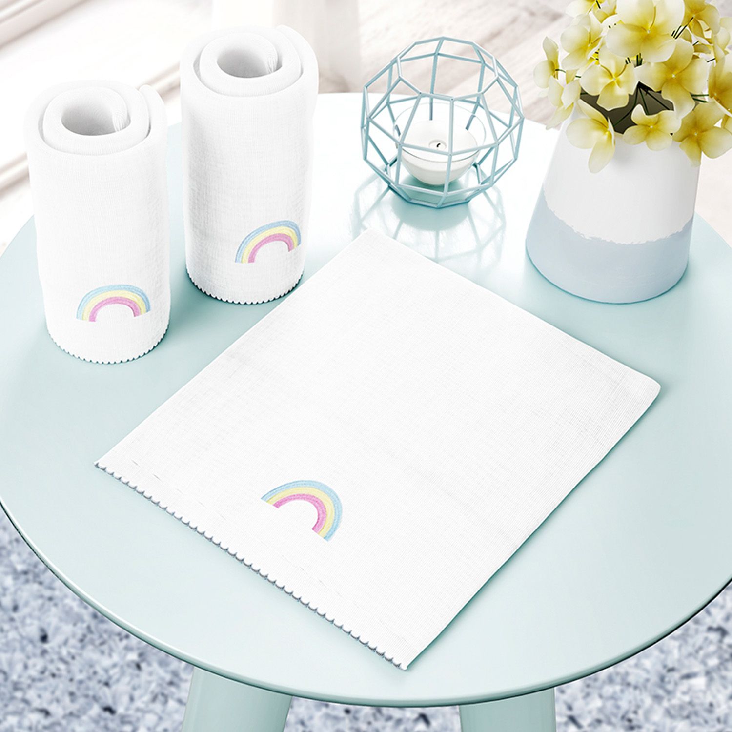 Jogo de Fraldas Ombro Arco-Íris com 3