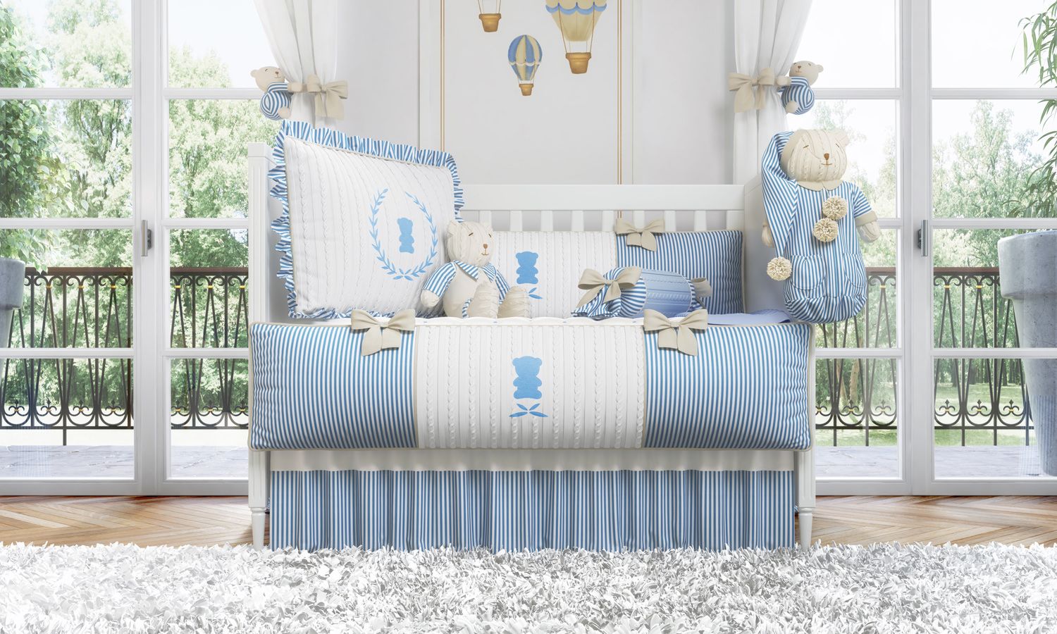 Kit Berço Tricot Luxo Azul