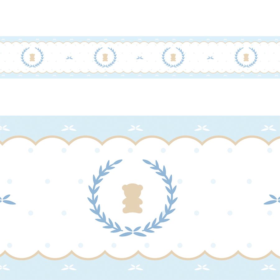 Faixa Adesiva de Parede Urso Luxo Azul