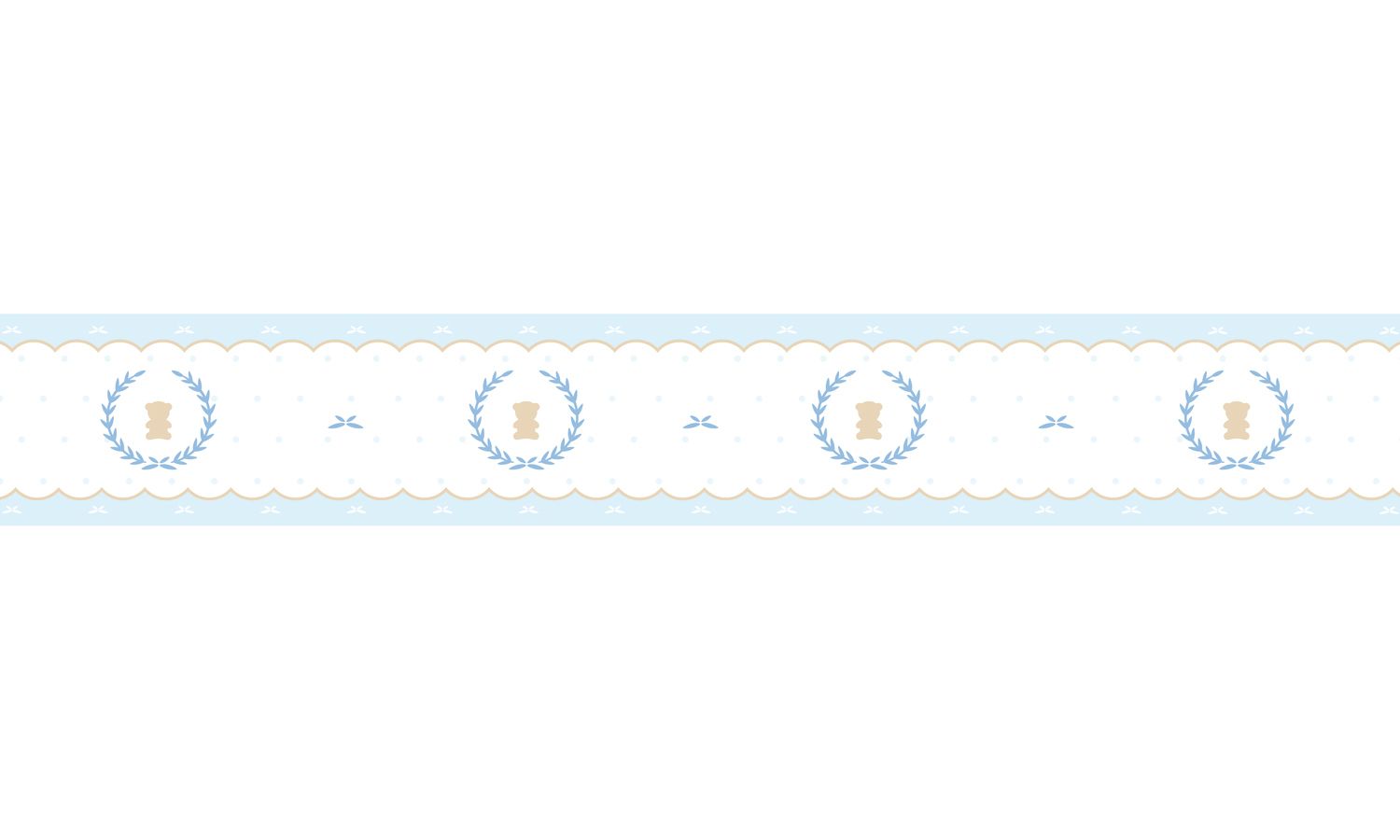 Faixa Adesiva de Parede Urso Luxo Azul