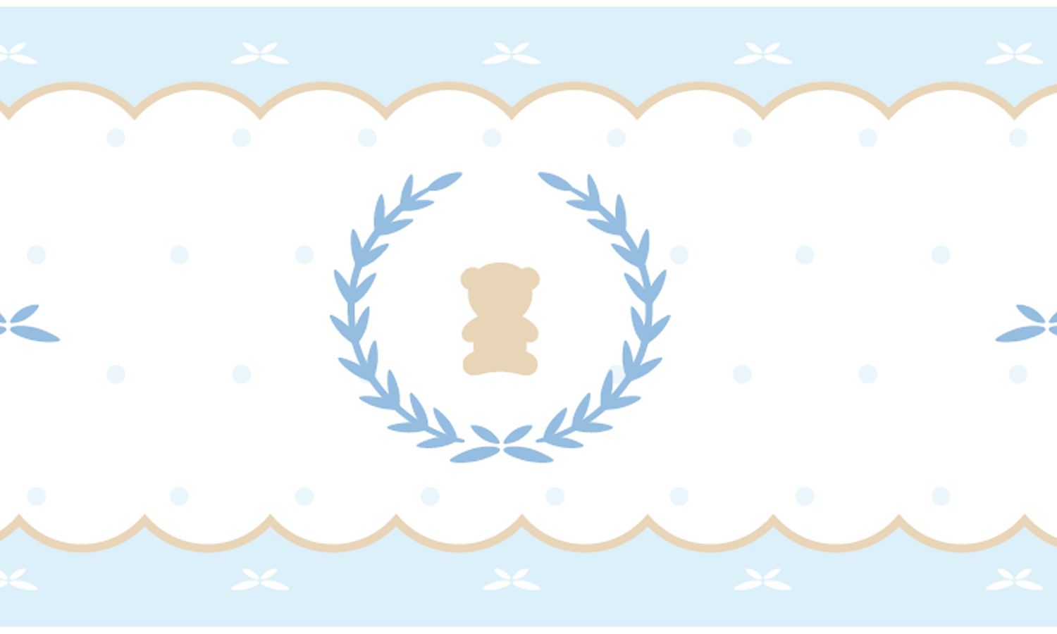 Faixa Adesiva de Parede Urso Luxo Azul