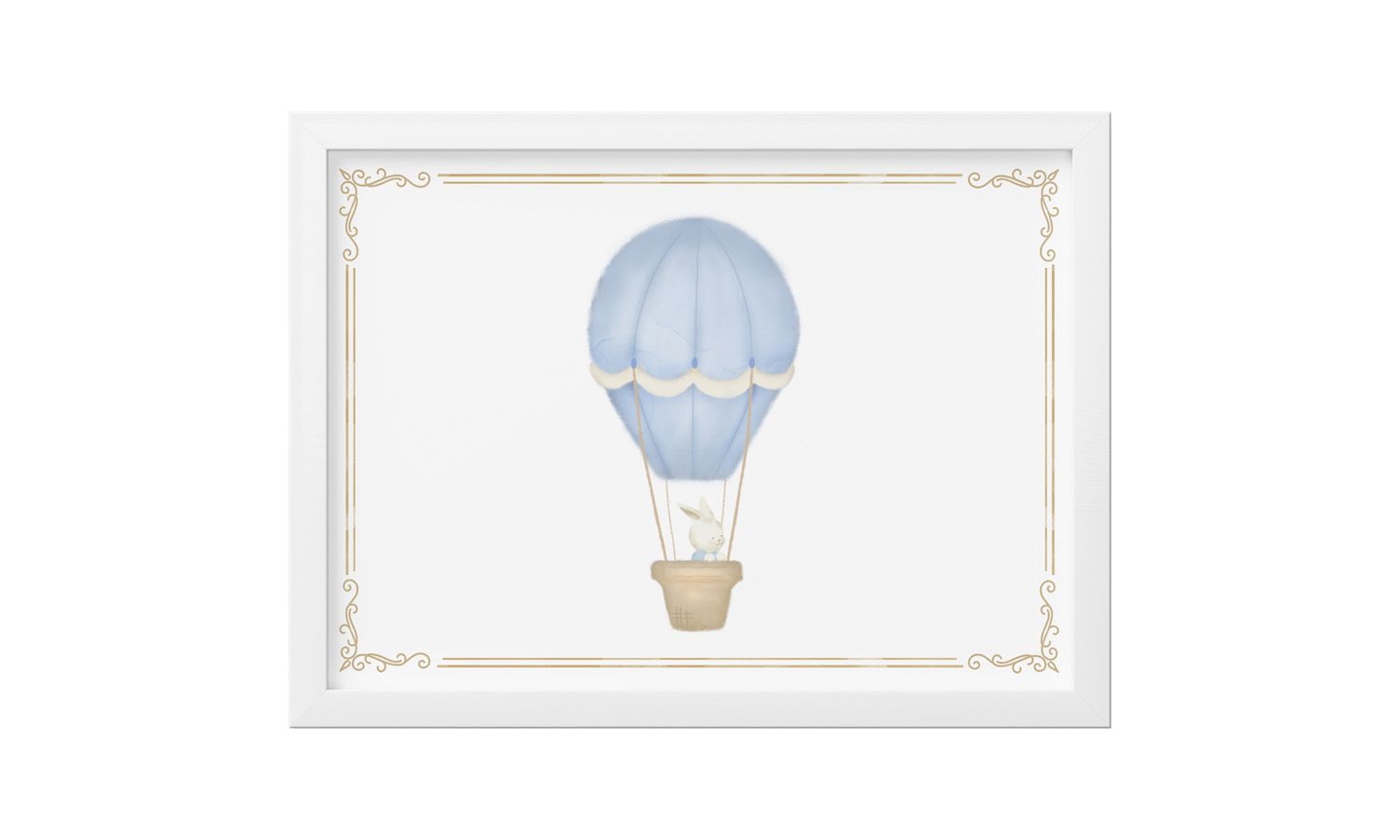 Quadro Coelho no Balão Cinza 33cm 