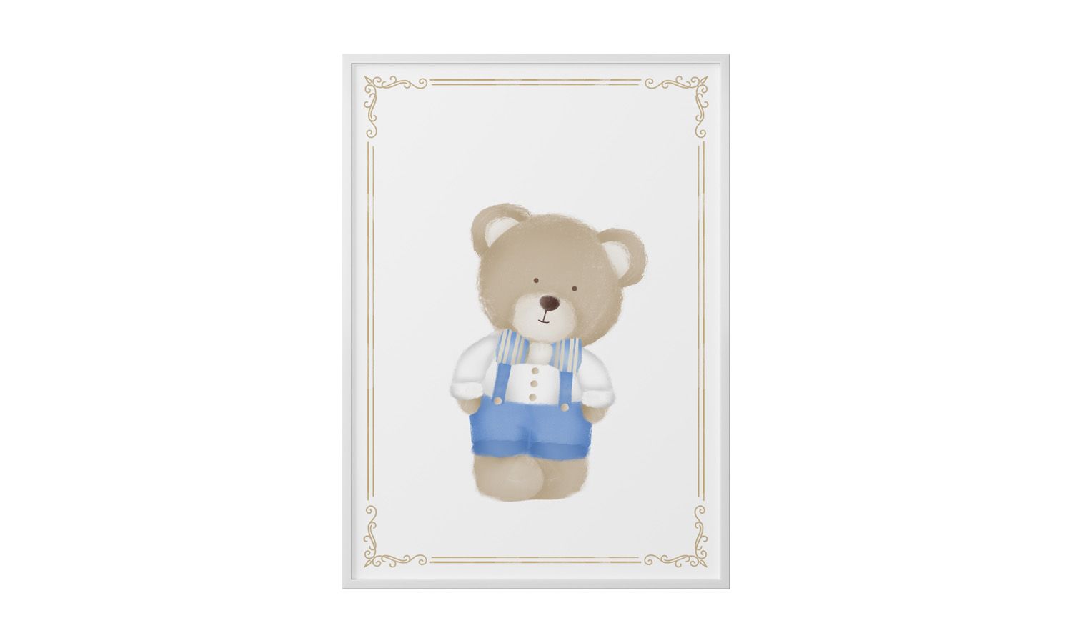 Quadro Urso Luxo Azul 40cm 