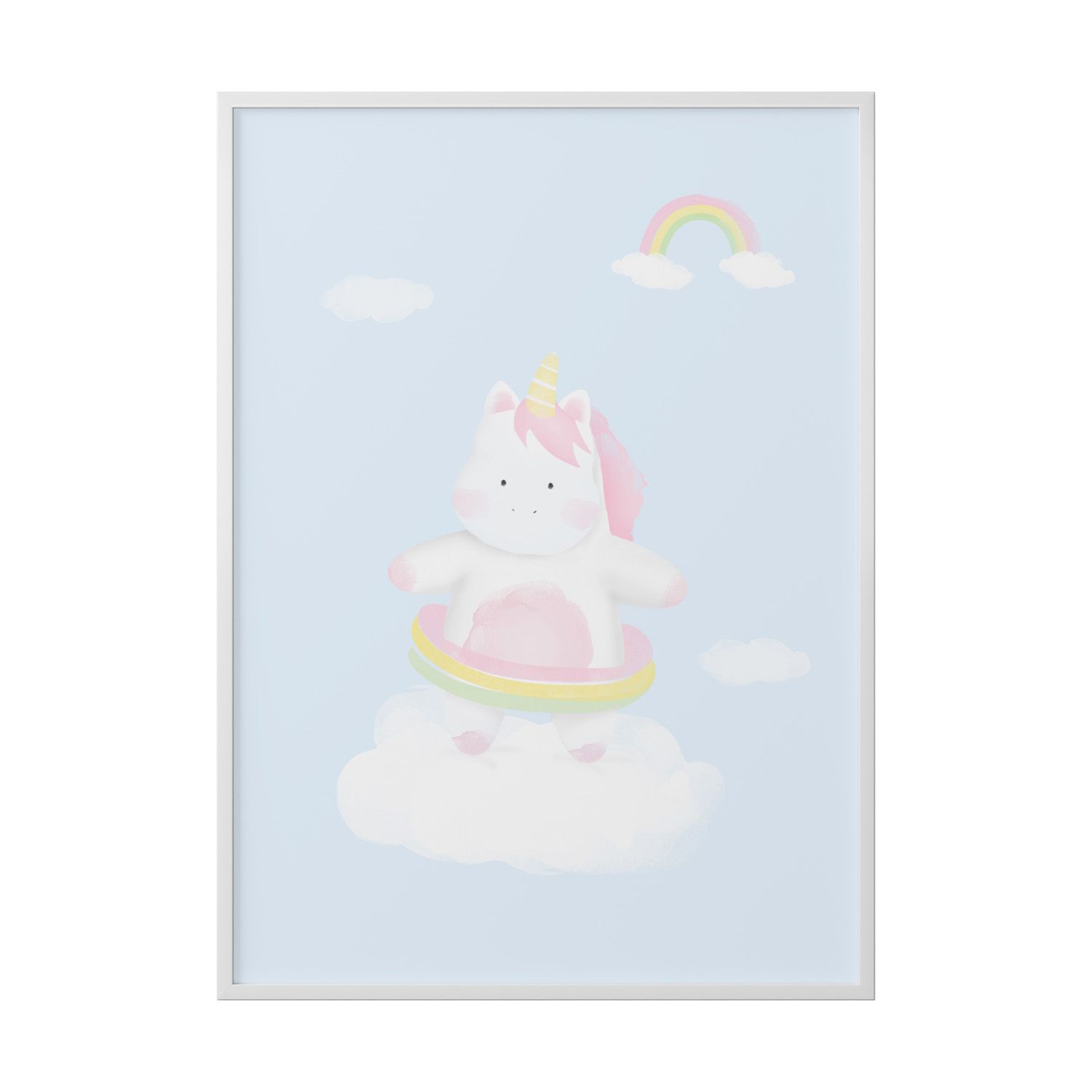 Quadro Unicórnio na Nuvem 40cm 