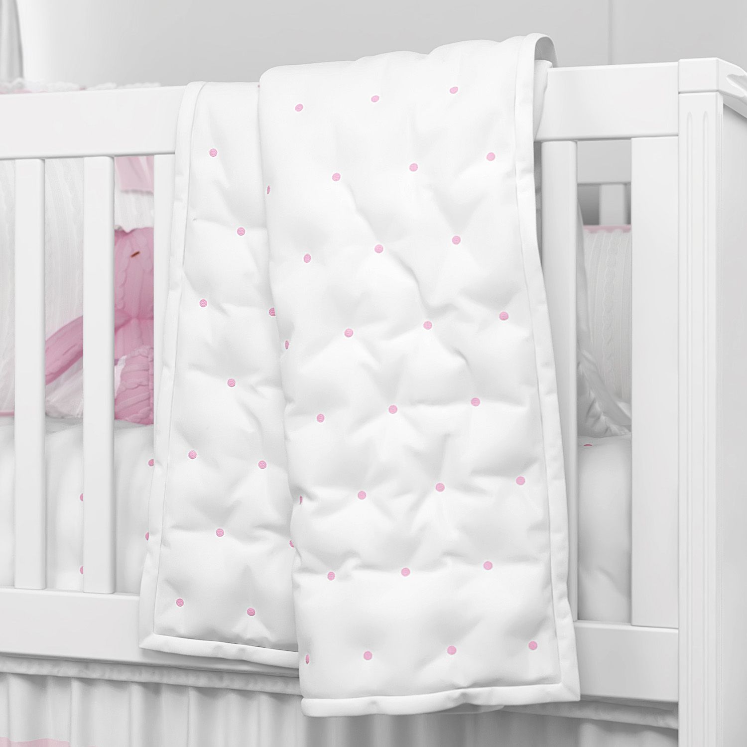 Edredom de Berço Matelado Branco/Azul