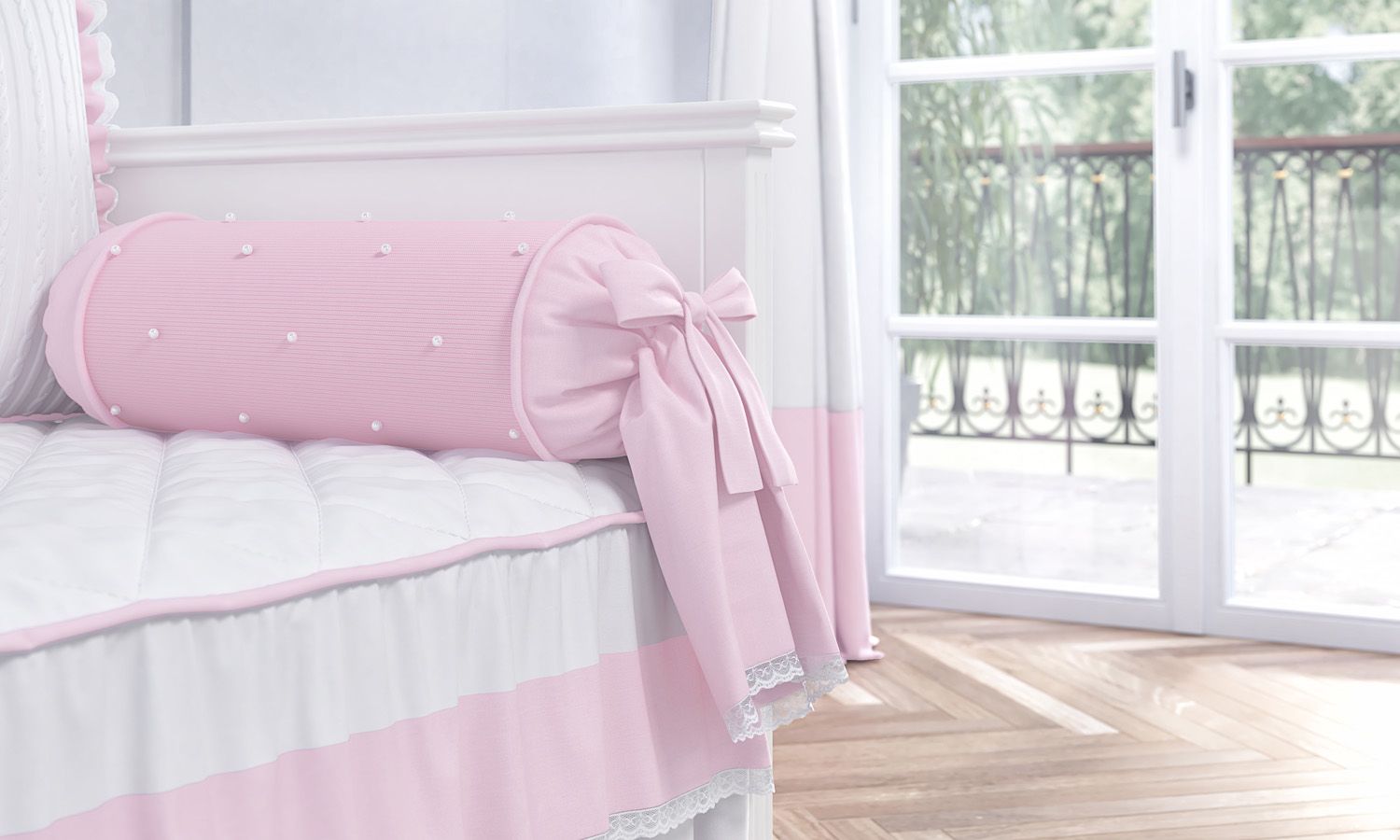 Kit Cama Babá Tricot Luxo Rosa