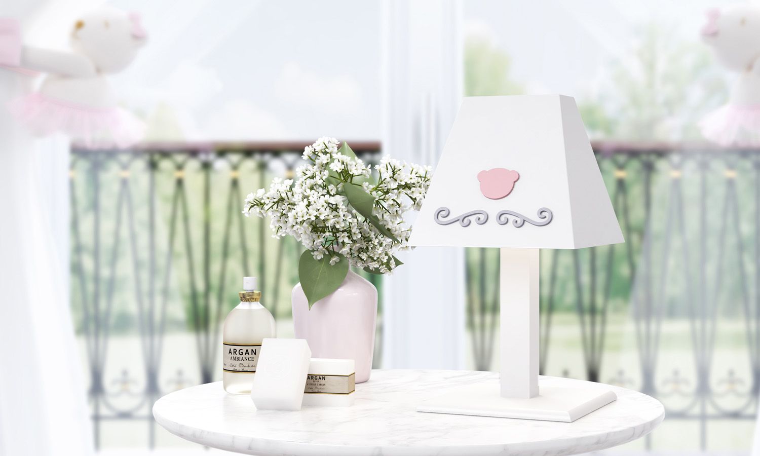 Abajur MDF Urso Luxo Azul