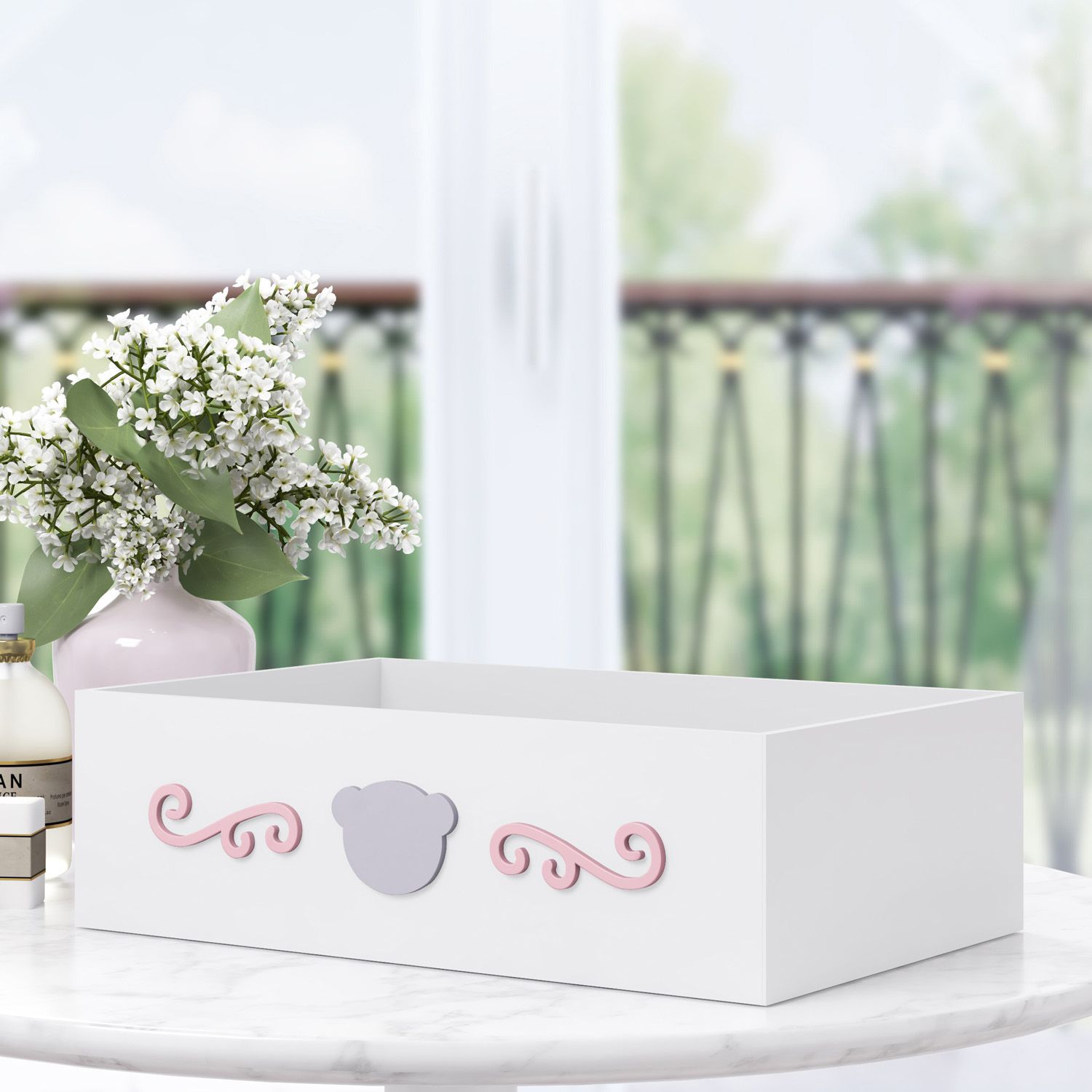 Bandeja MDF Urso Luxo Azul