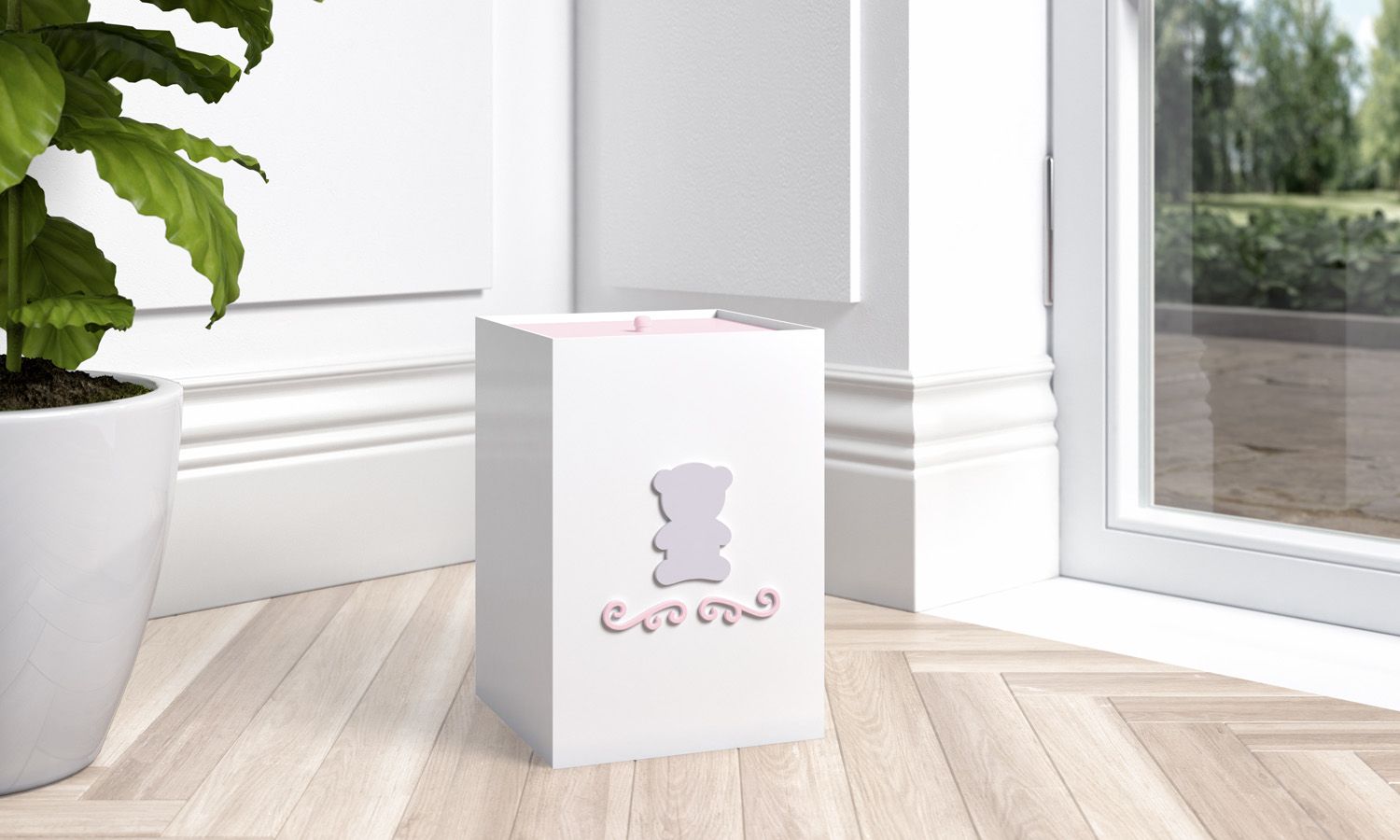 Lixeira Urso Luxo Azul