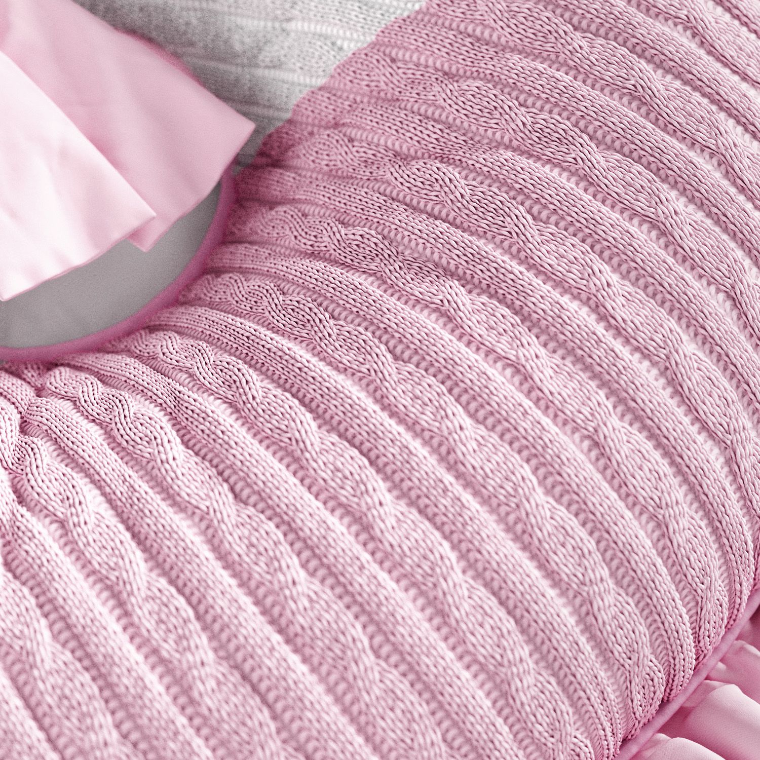 Almofada Amamentação Renda Tricot Luxo Rosa