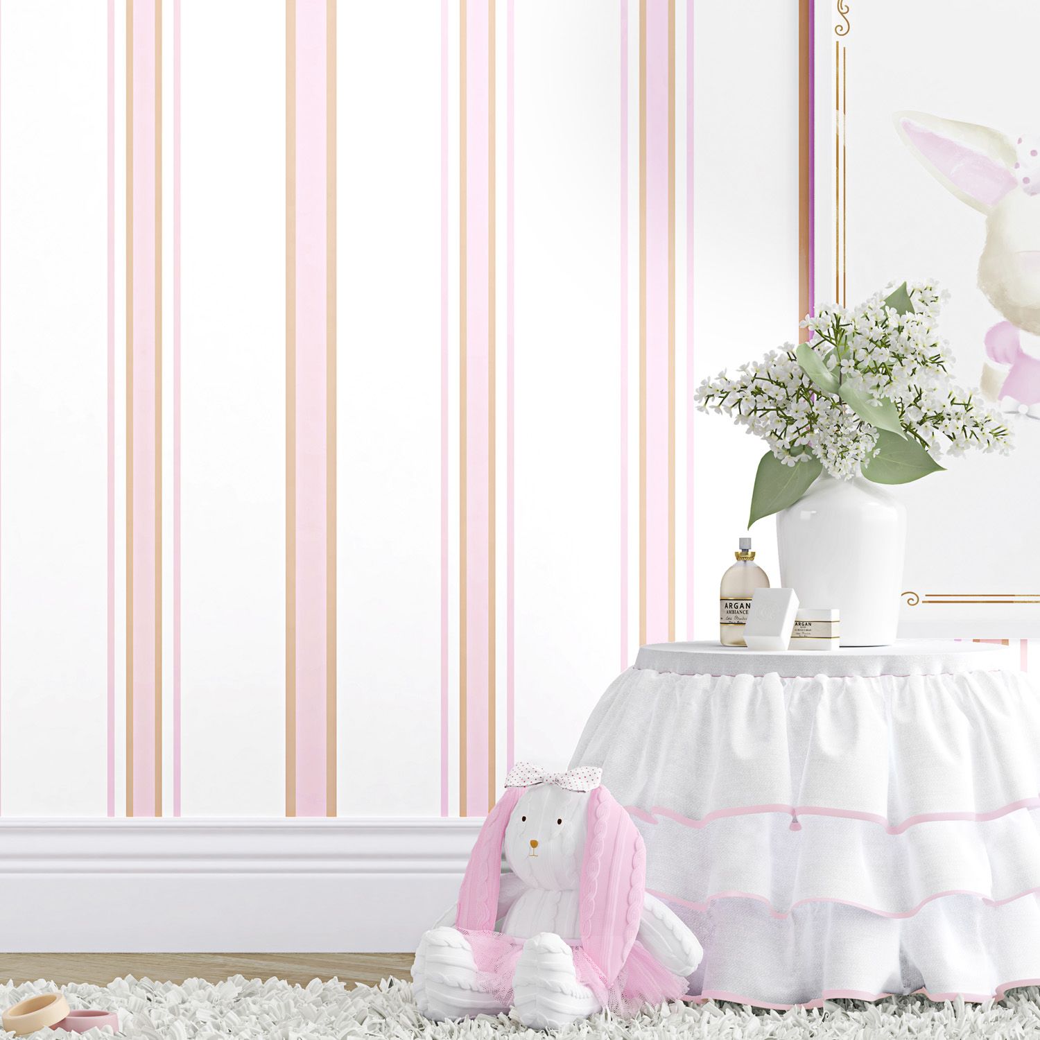 Papel de Parede Luxo Listrado Azul 3m