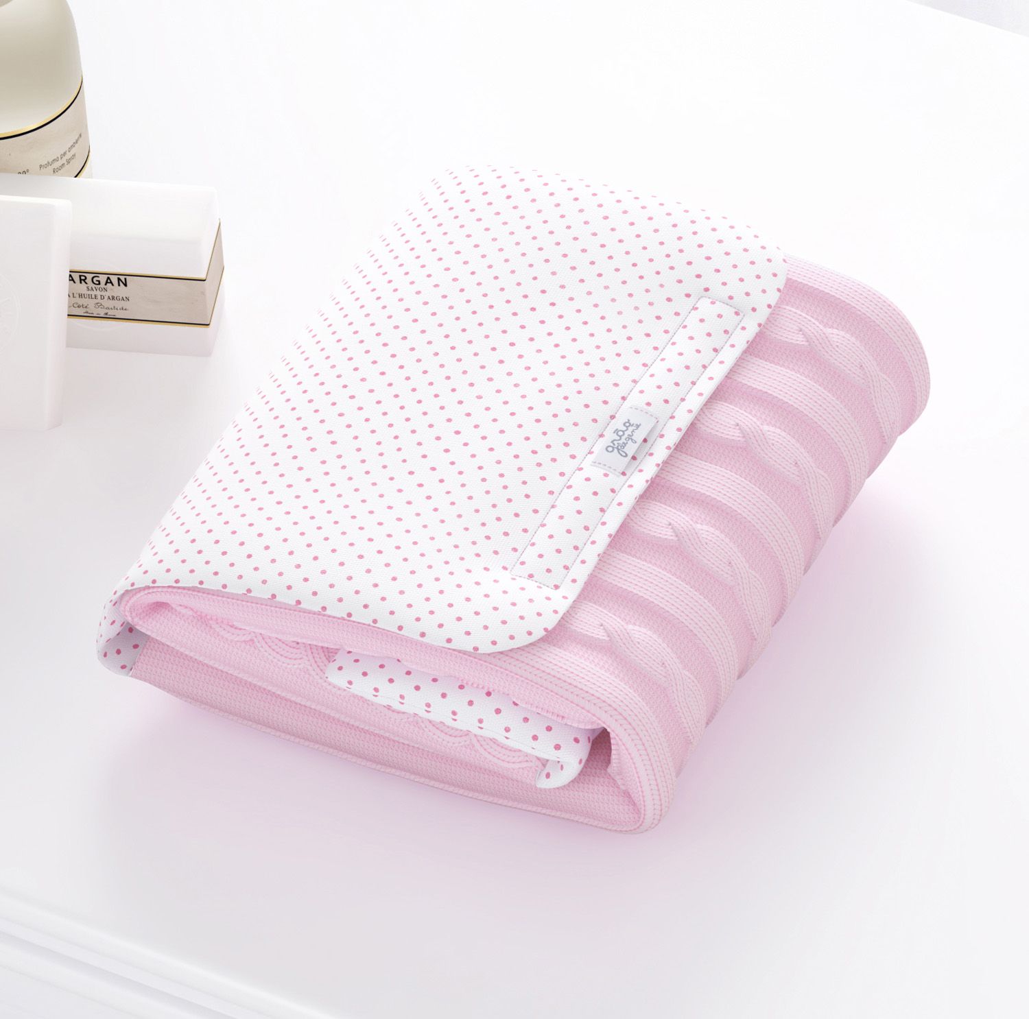 Trocador de Fraldas Portátil Tricot Luxo Rosa 85x40cm