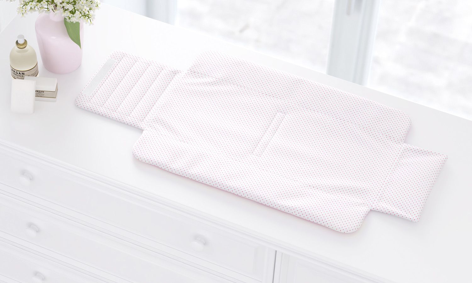 Trocador de Fraldas Portátil Tricot Luxo Rosa 85x40cm