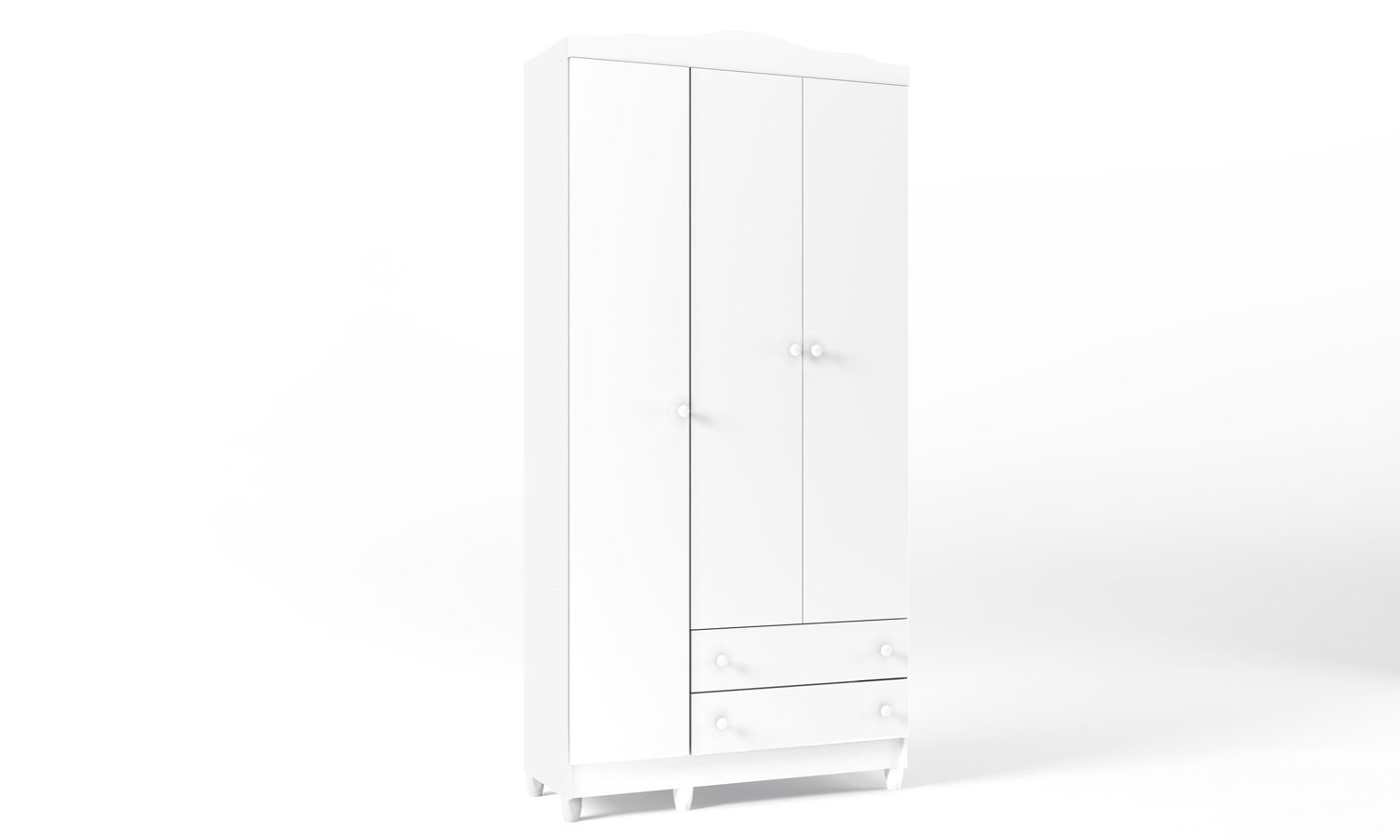 Guarda Roupa Infantil Branco 3 Portas Mel Flat