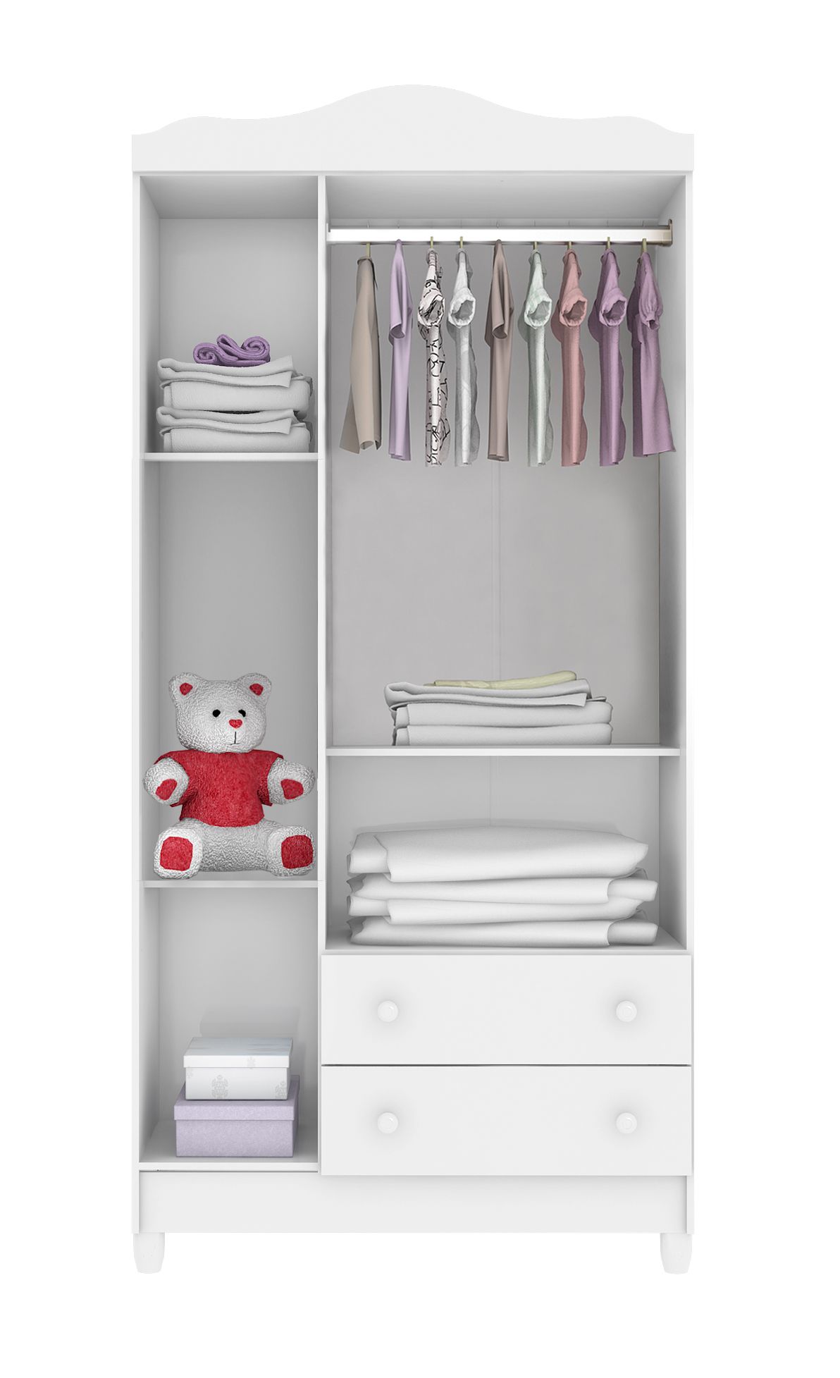 Guarda Roupa Infantil Branco 3 Portas Mel Flat