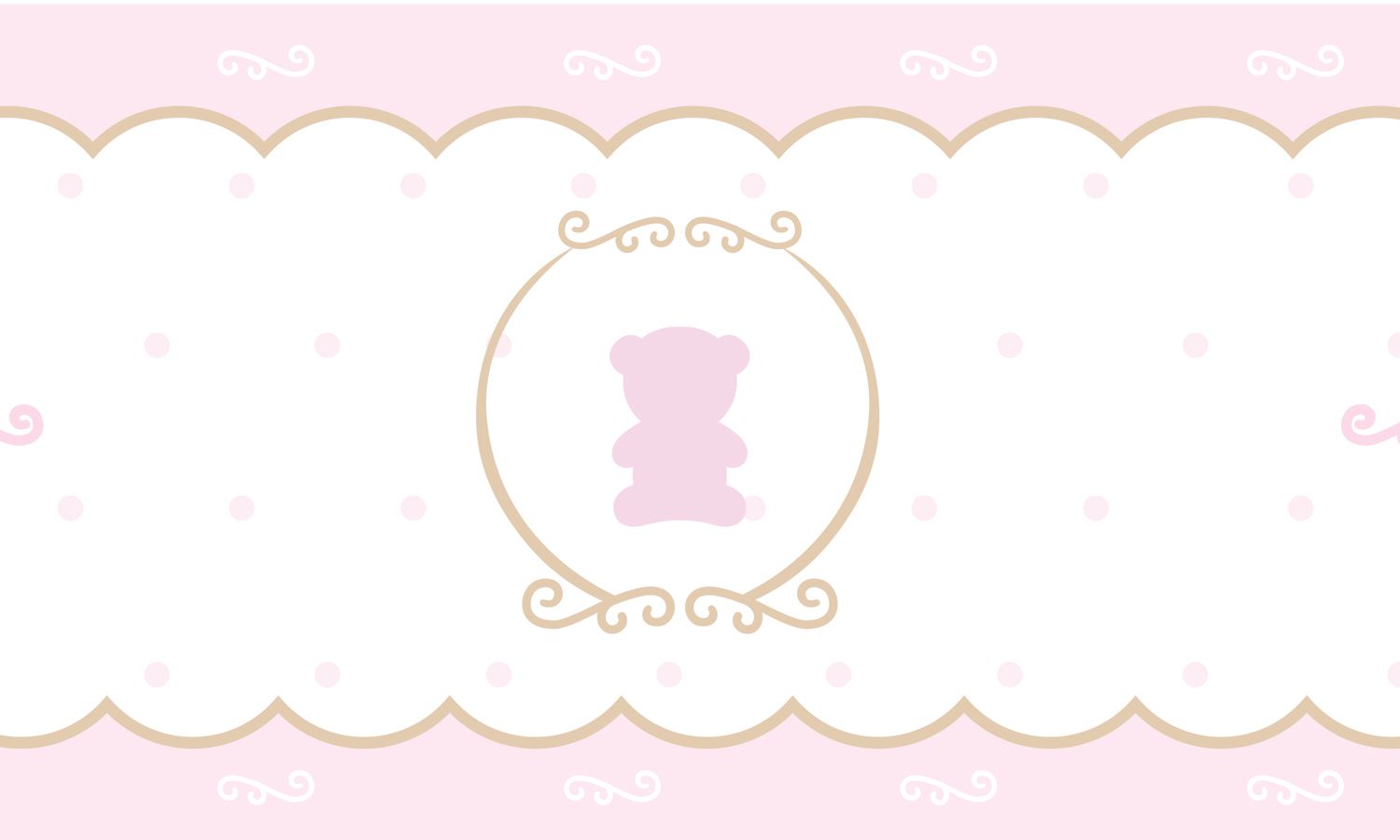 Faixa Adesiva de Parede Ursa Luxo Rosa