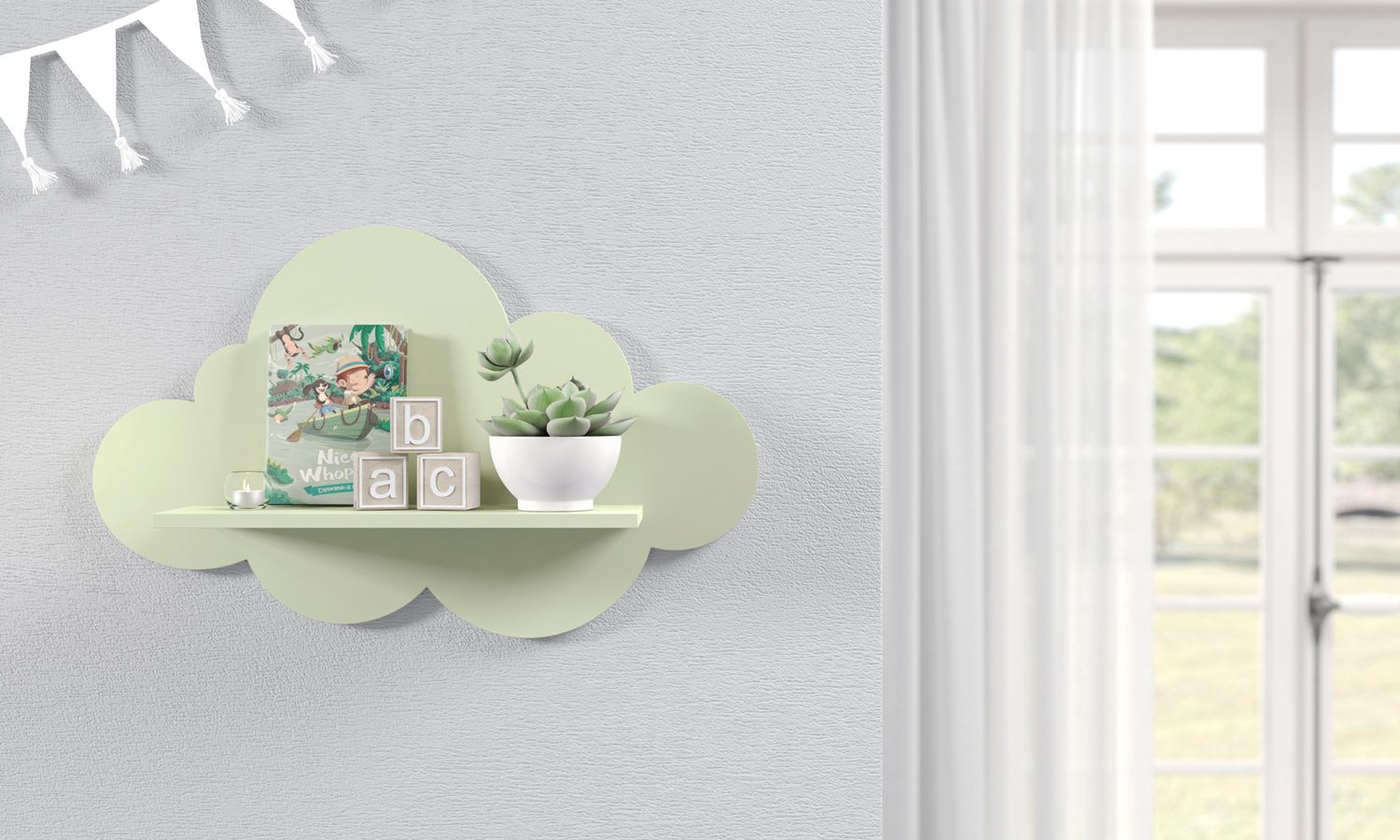 Prateleira Nuvem Rosa M