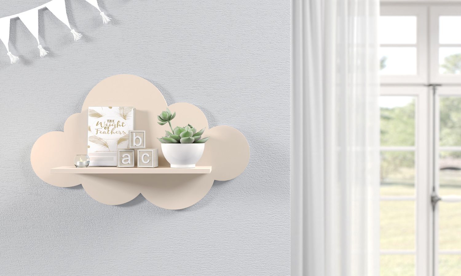 Prateleira Nuvem Rosa M