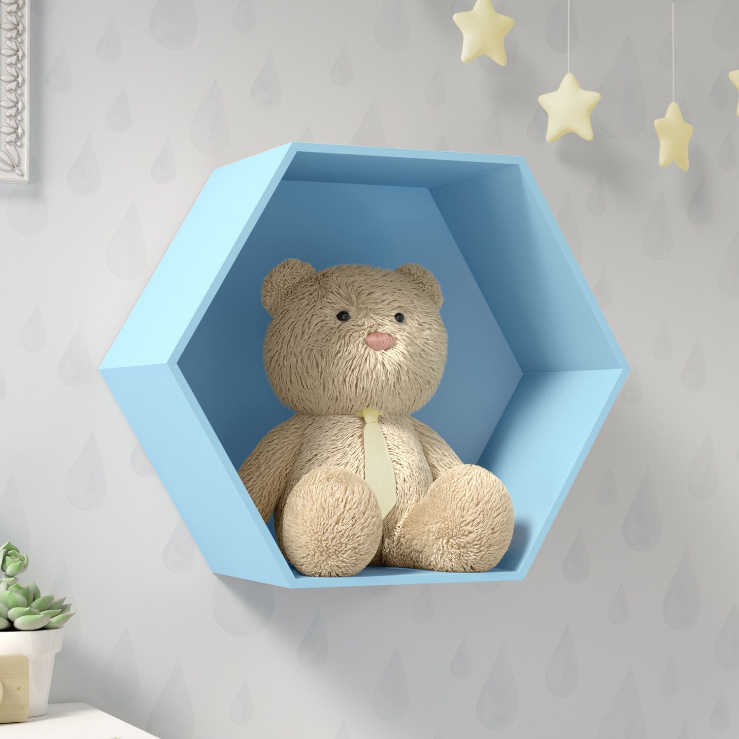 Nicho de Madeira Colmeia Branco 30cm