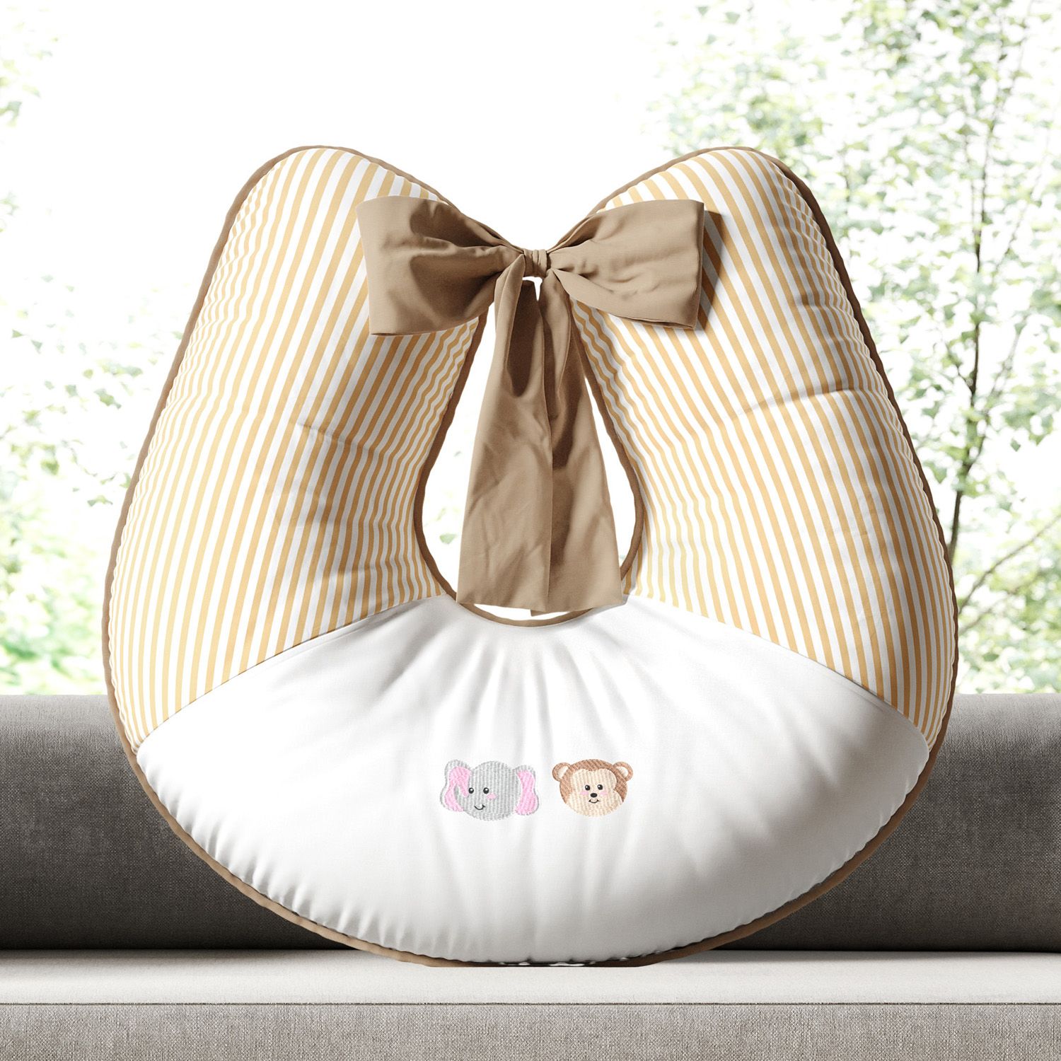 Almofada Amamentação Elefante e Macaco Amiguinhos Safári