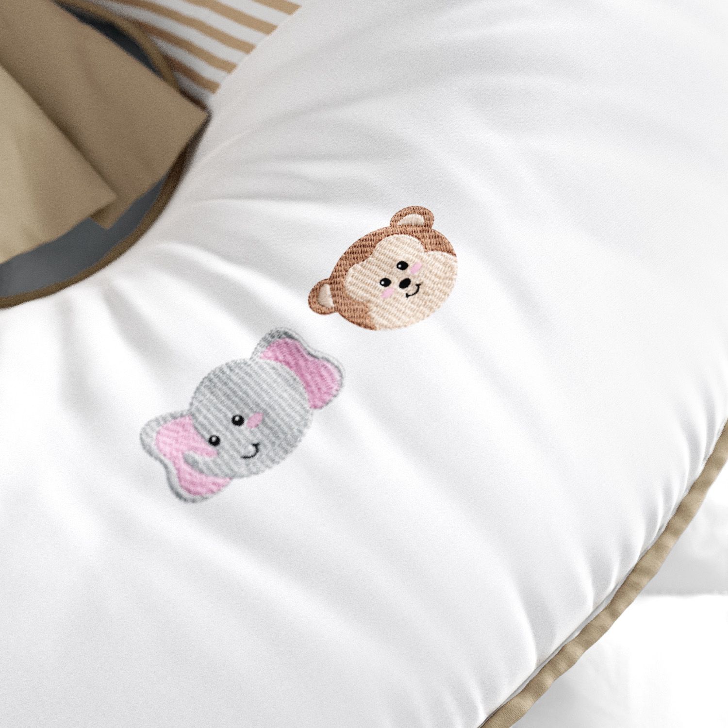 Almofada Amamentação Elefante e Macaco Amiguinhos Safári