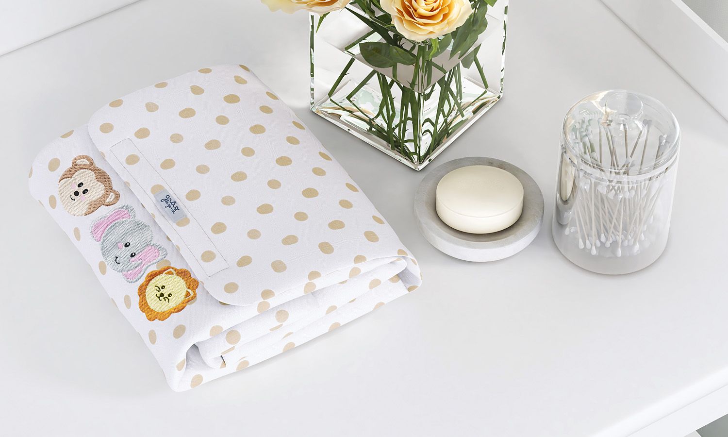 Trocador de Fraldas Portátil com Bolsos Amiguinhos Safári 85x40cm