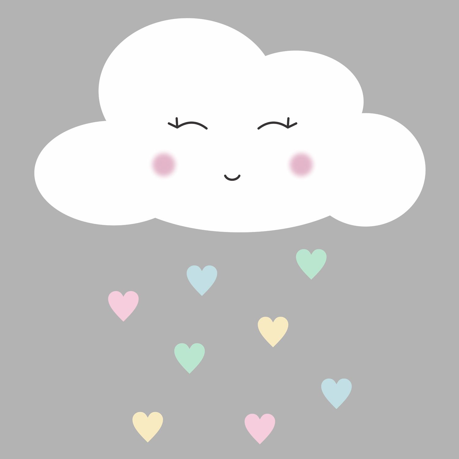 Adesivo de Parede Chuva de Amor Rosa 60cm