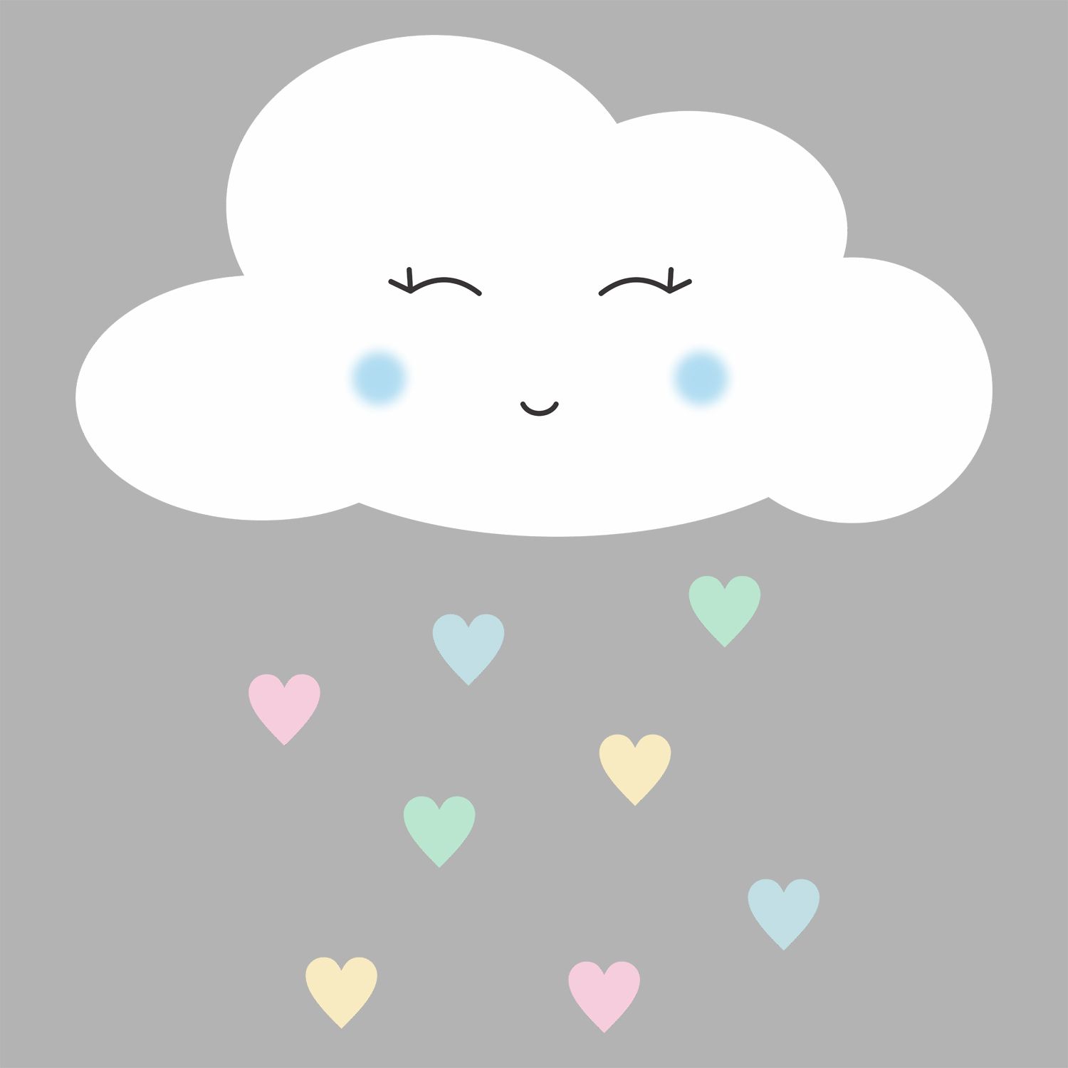 Adesivo de Parede Chuva de Amor Rosa 60cm