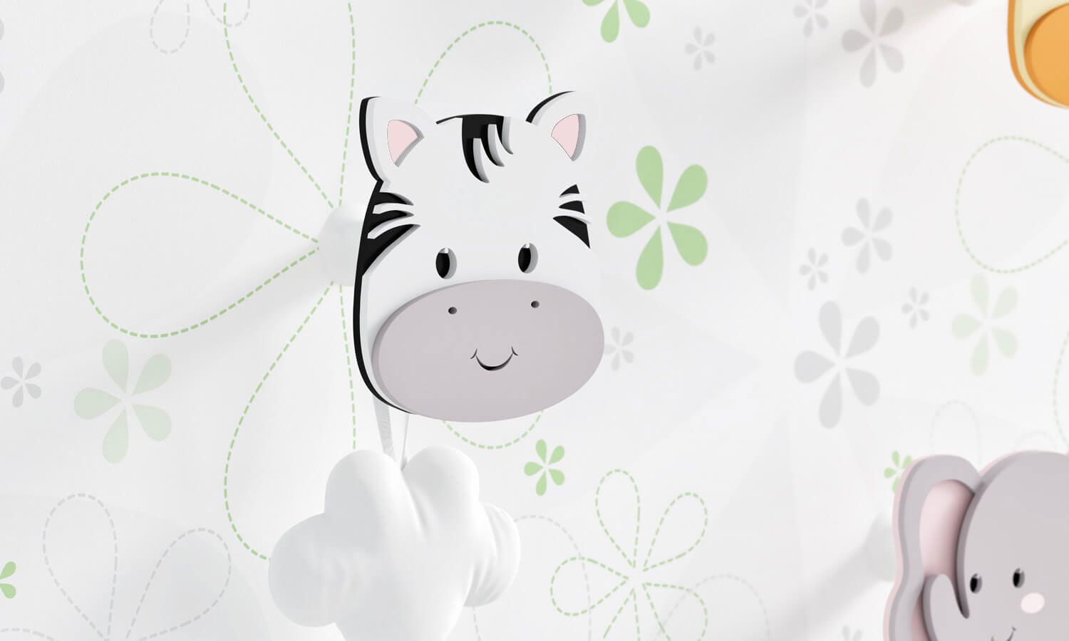 Cabideiro de Parede Zebra Rosa