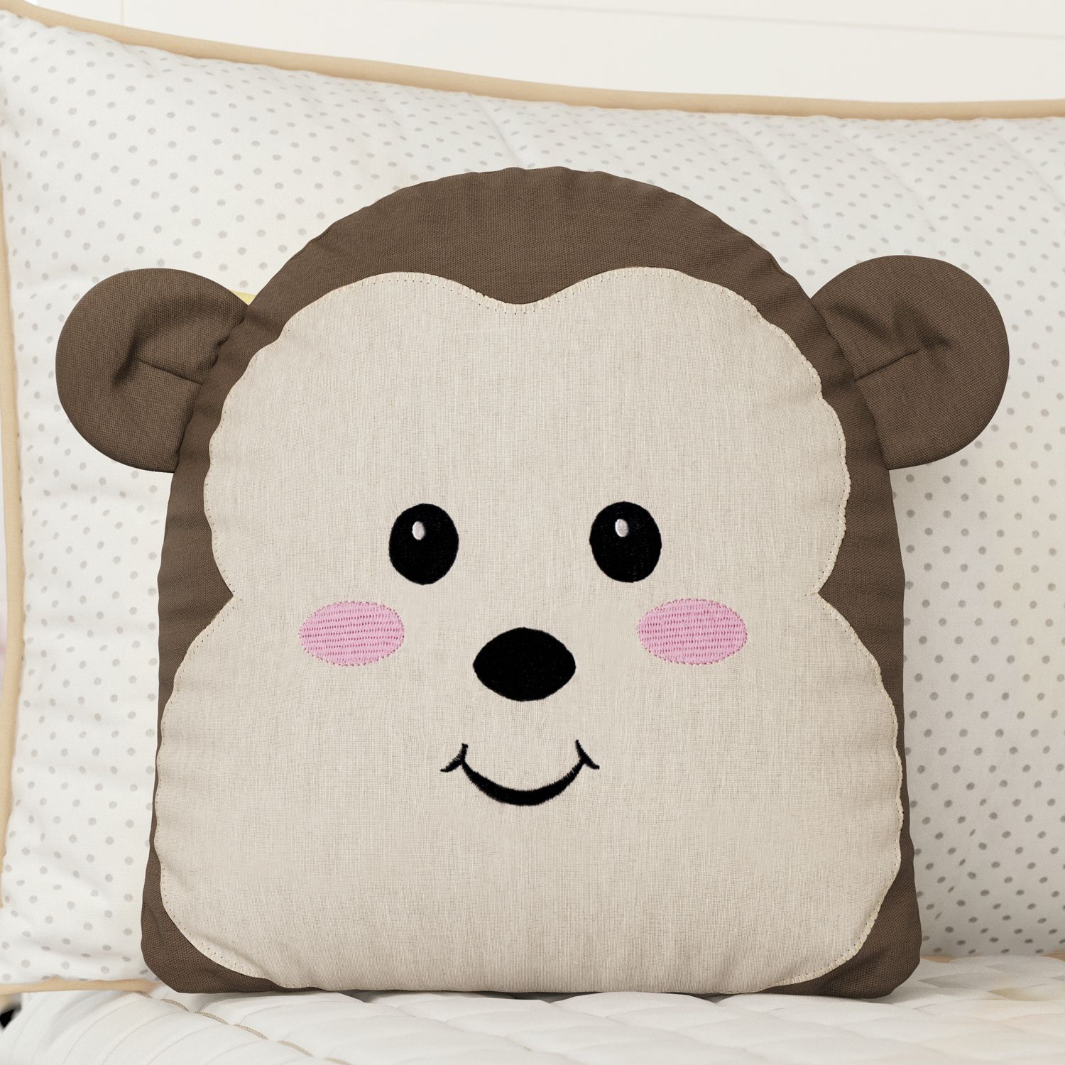 Almofada Amiguinha Macaquinha Rosa 32cm