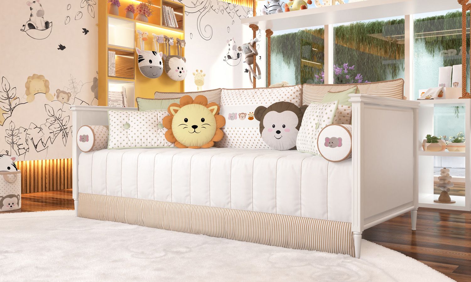 Kit Cama Babá Amiguinhos Safári