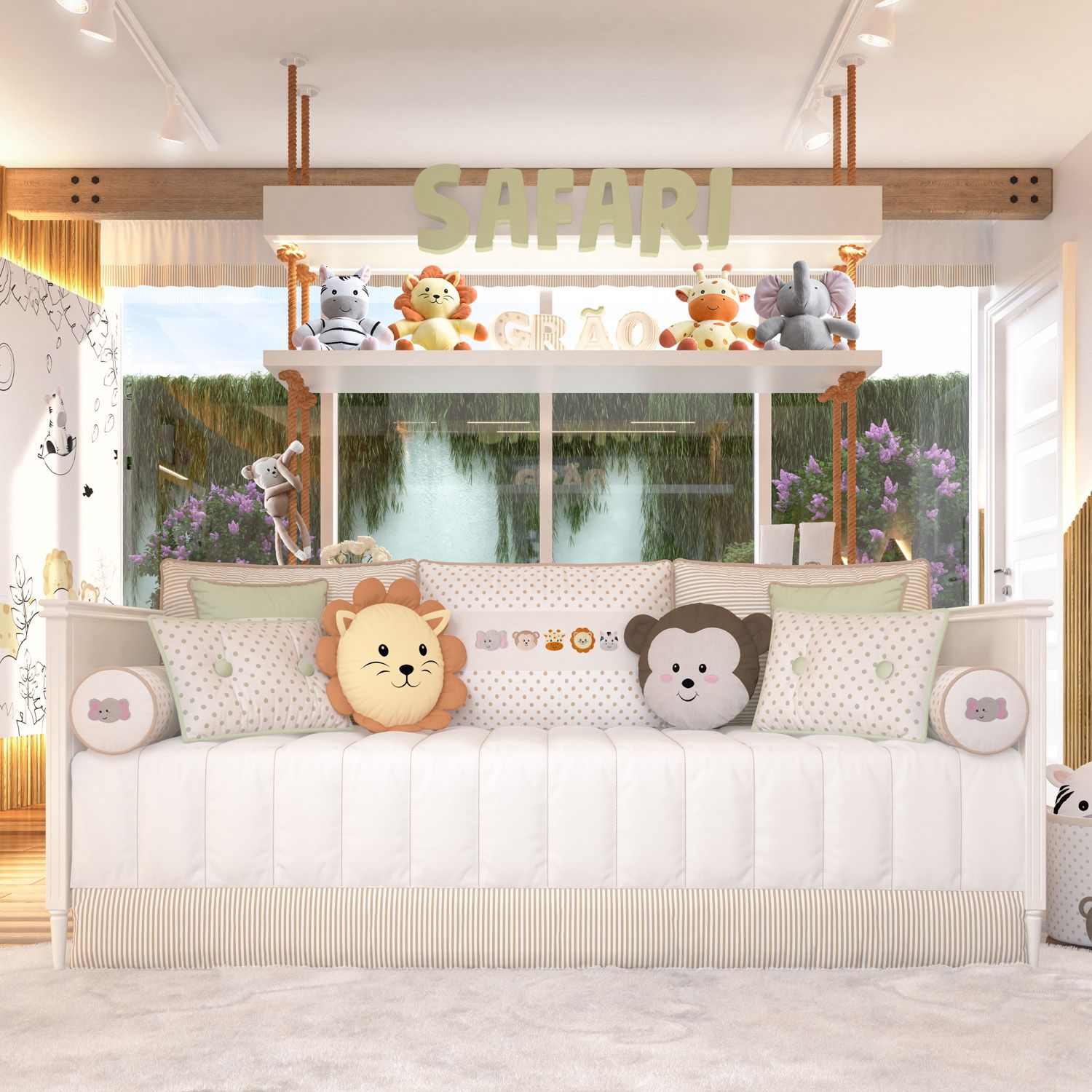 Kit Cama Babá Amiguinhos Safári