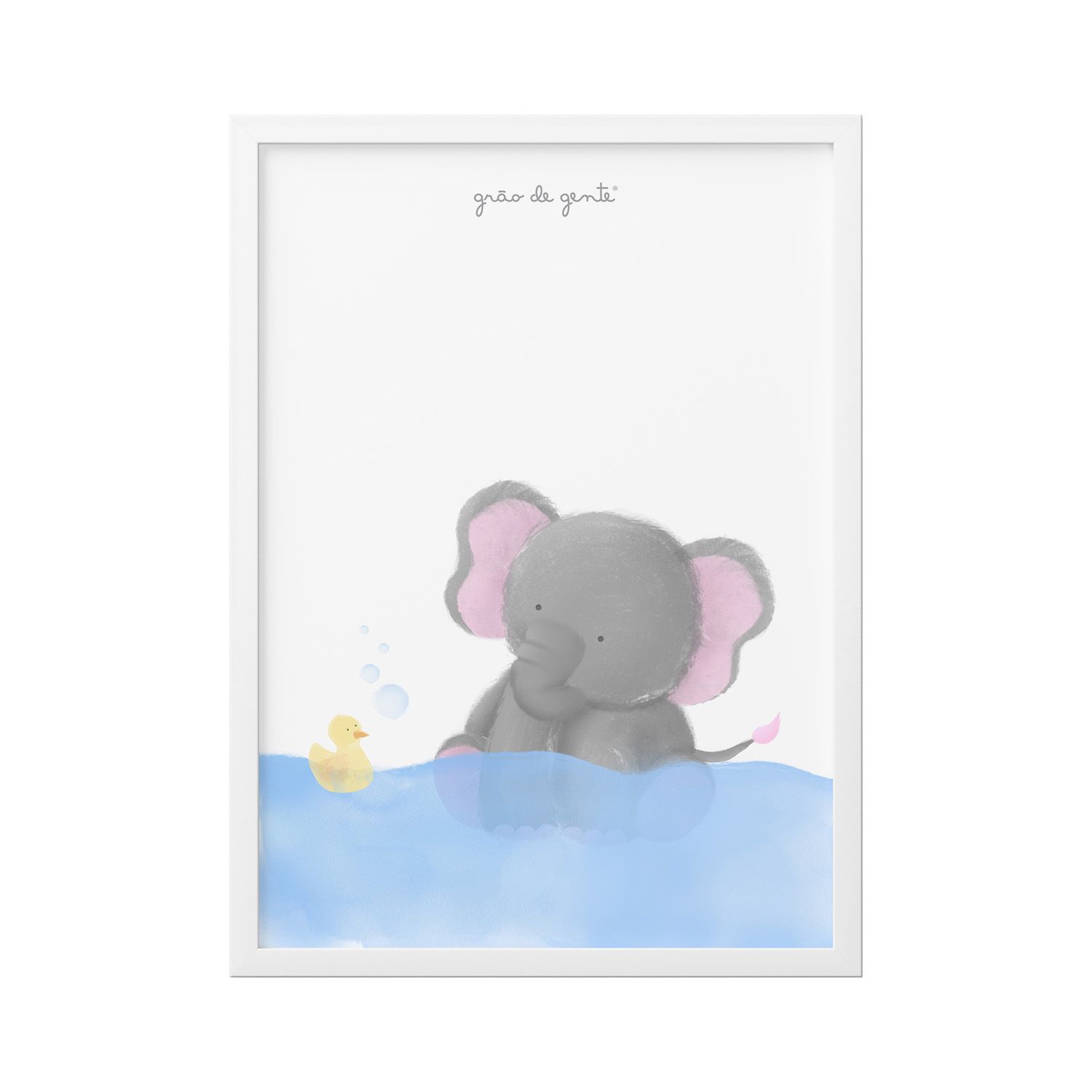 Quadro Amiguinho Elefante no Banho 34cm 