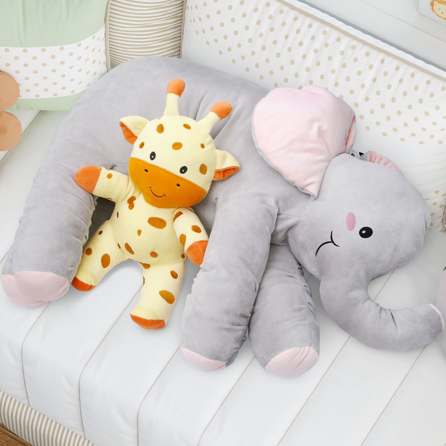 Almofada Travesseiro Elefante de Pelúcia 82cm